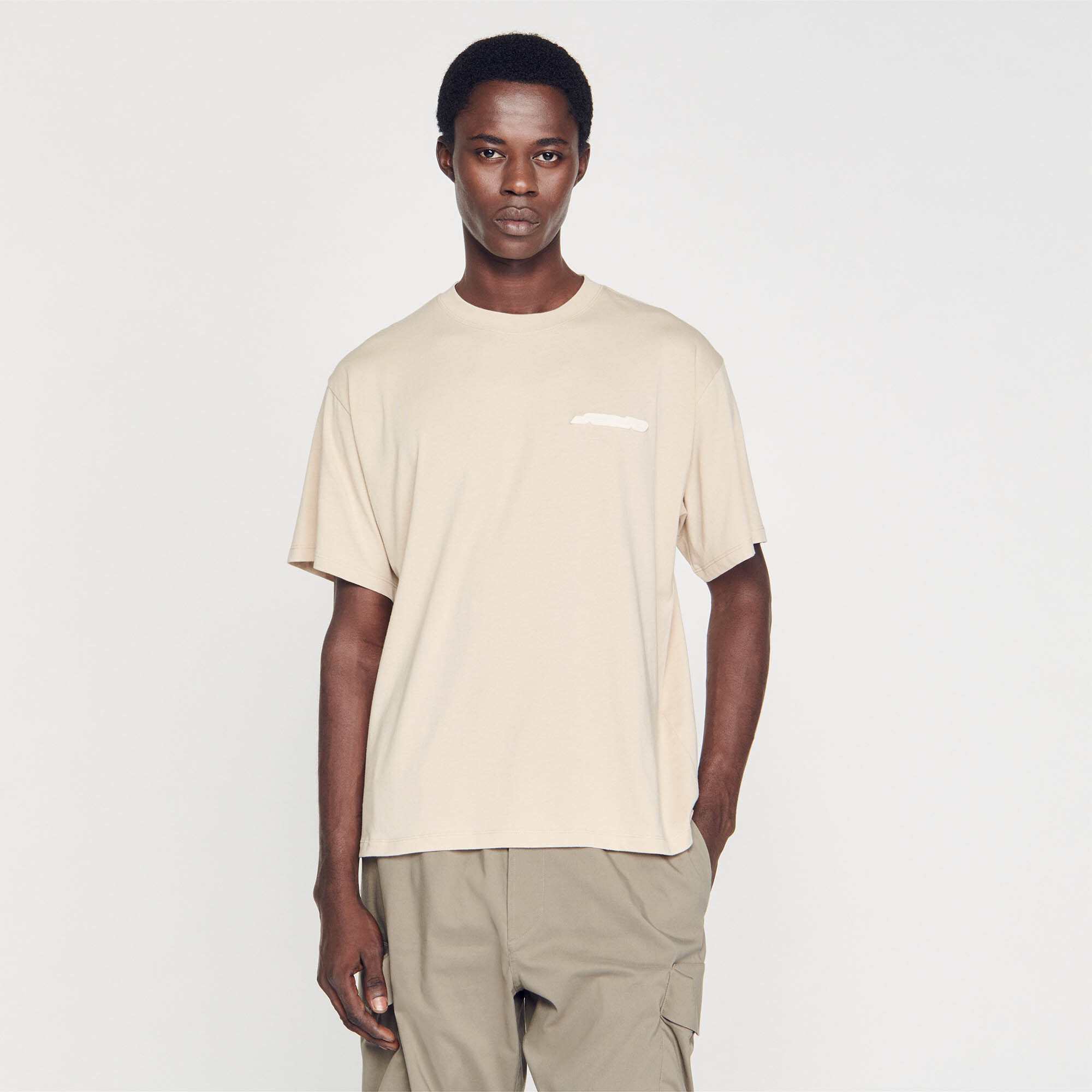Patch Tee Cotton T shirt T shirts Polos Sandro Paris