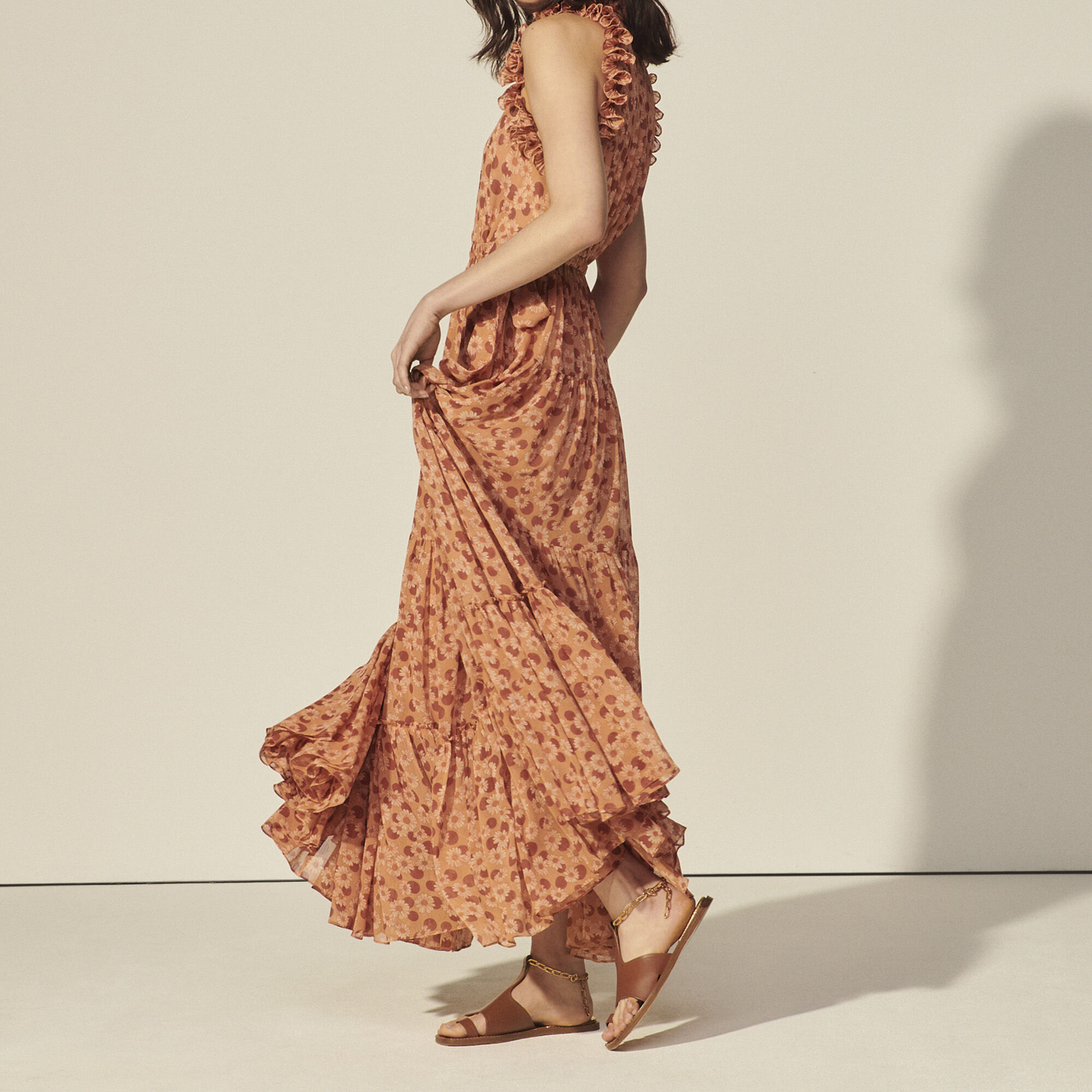 Sandro long hotsell printed dress