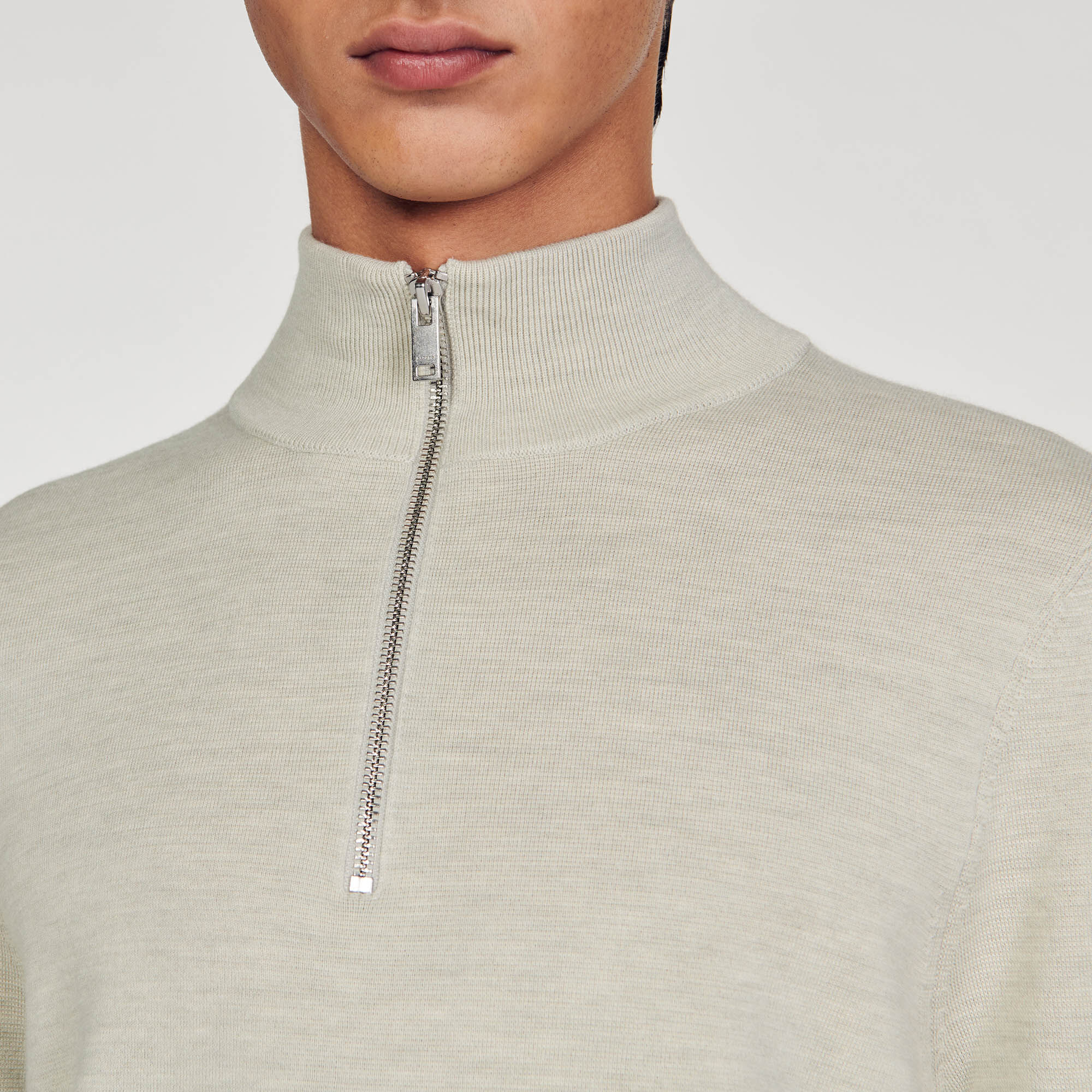 Sweater Wool sweater with zipped collar Sweaters Cardigans