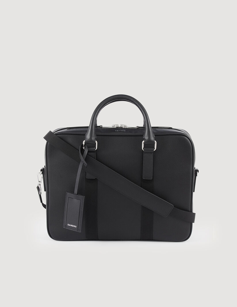 Sandro Large briefcase in coated canvas