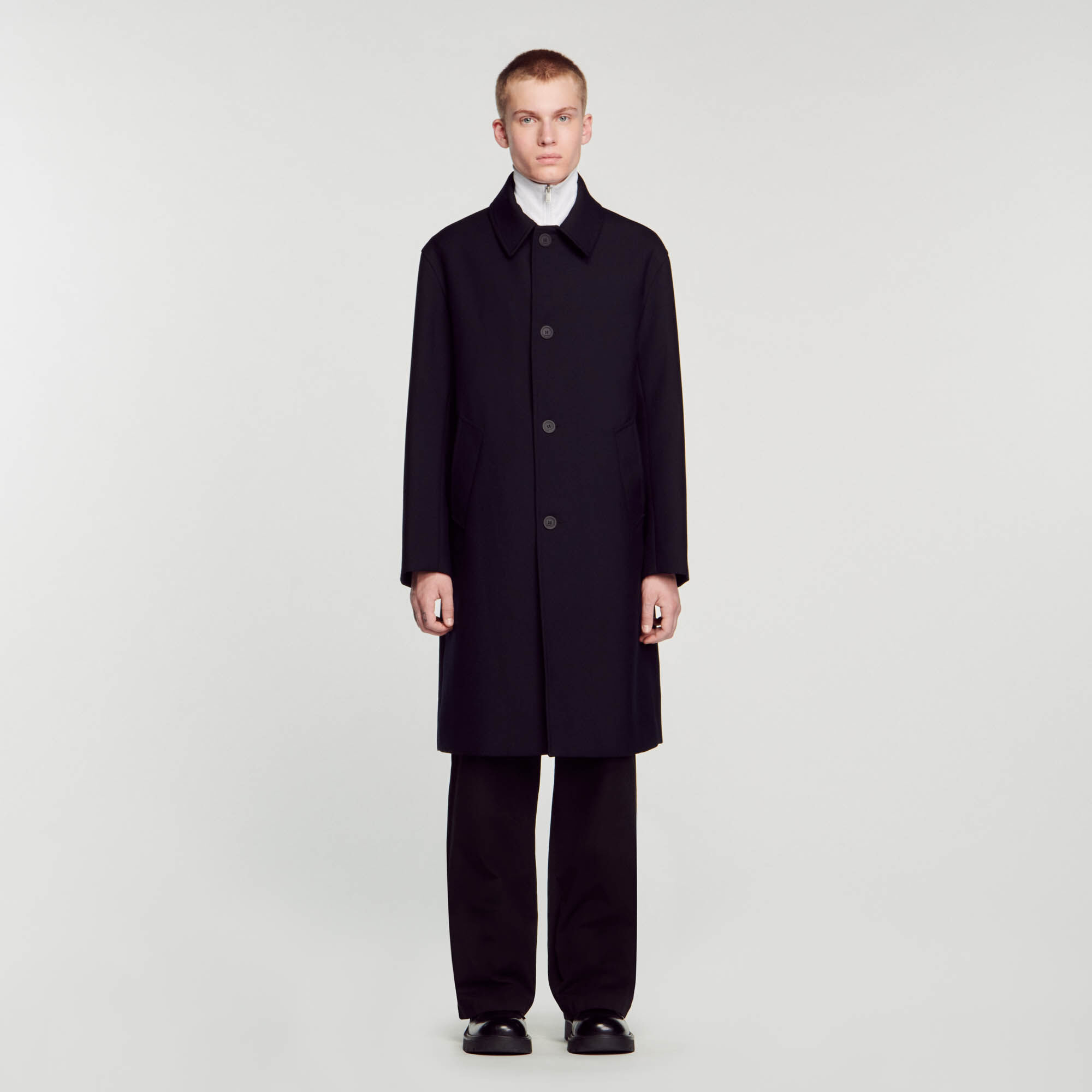 Sandro black wool coat 2025