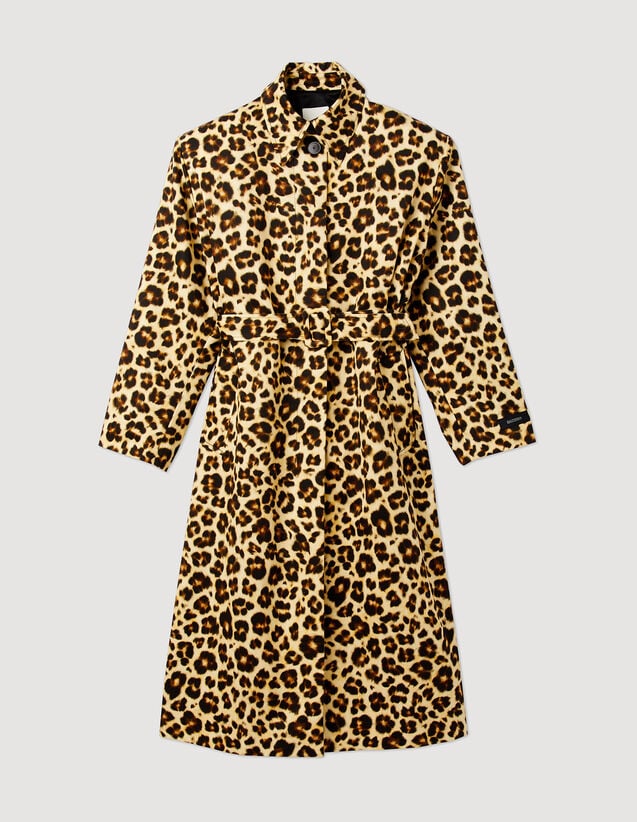 Sandro Oversized leopard-print trench coat. 2