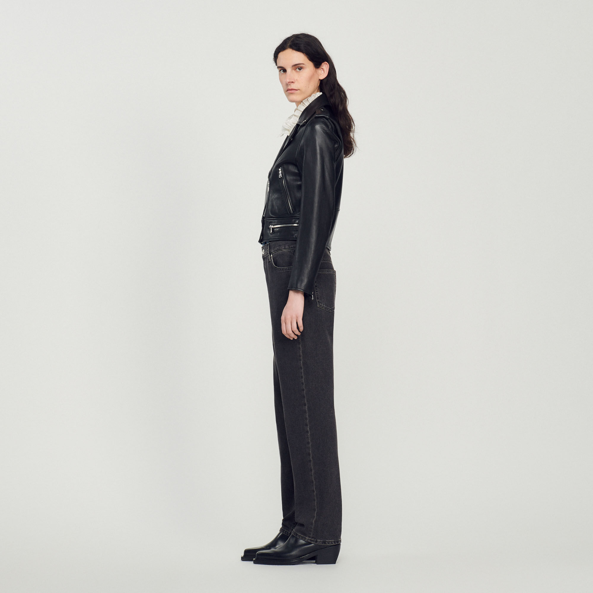 Siouxie Leather jacket Jackets Blazers Sandro Paris
