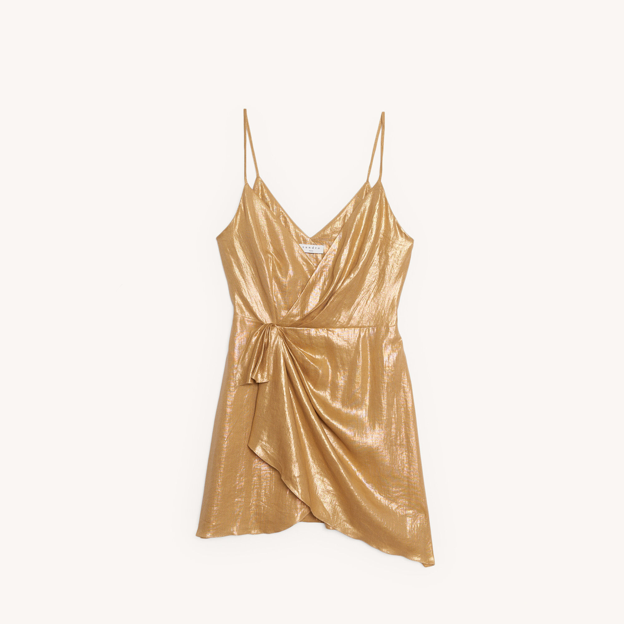 gold linen dress