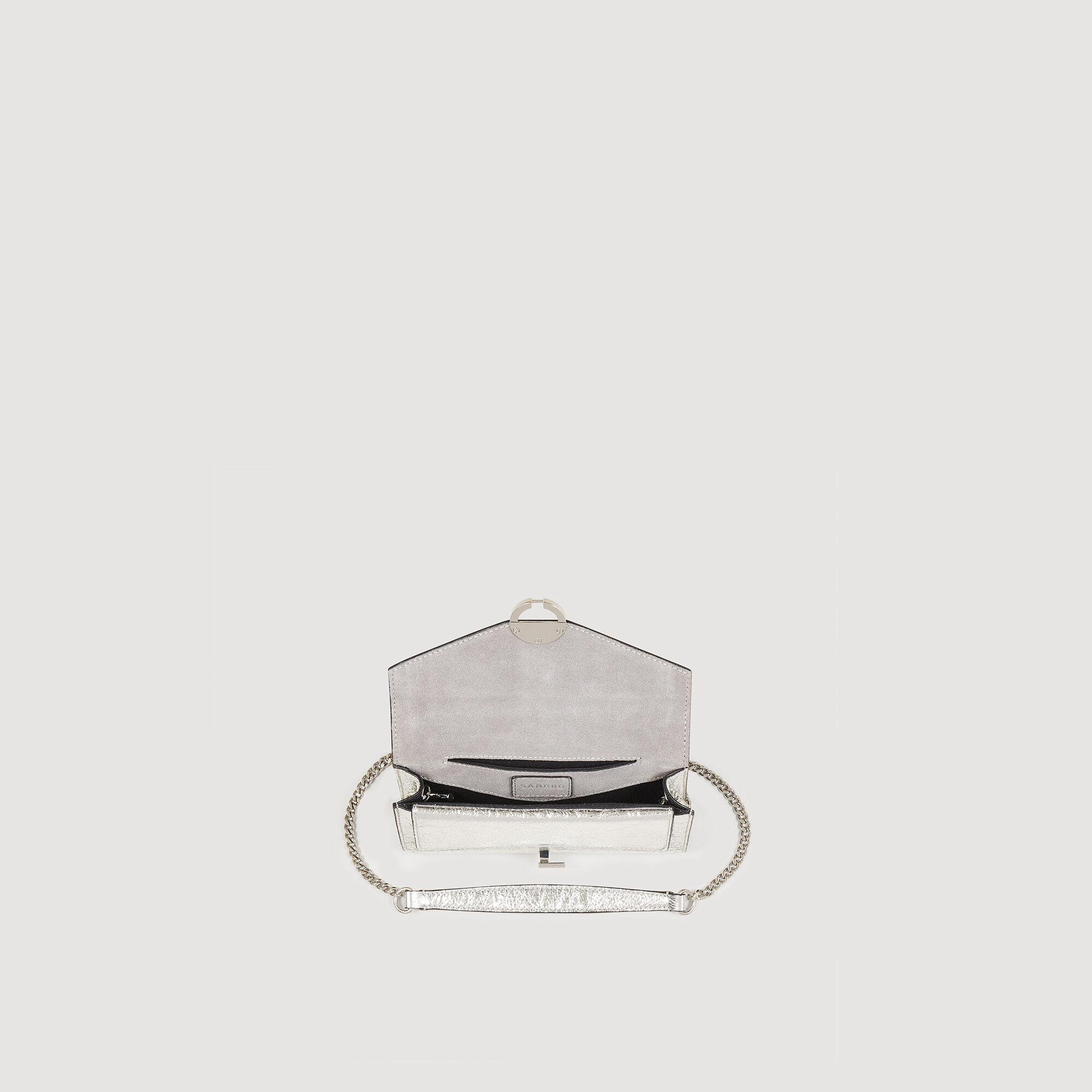 Silver Yza Pocket clutch bag Crossbody Bags Sandro Paris