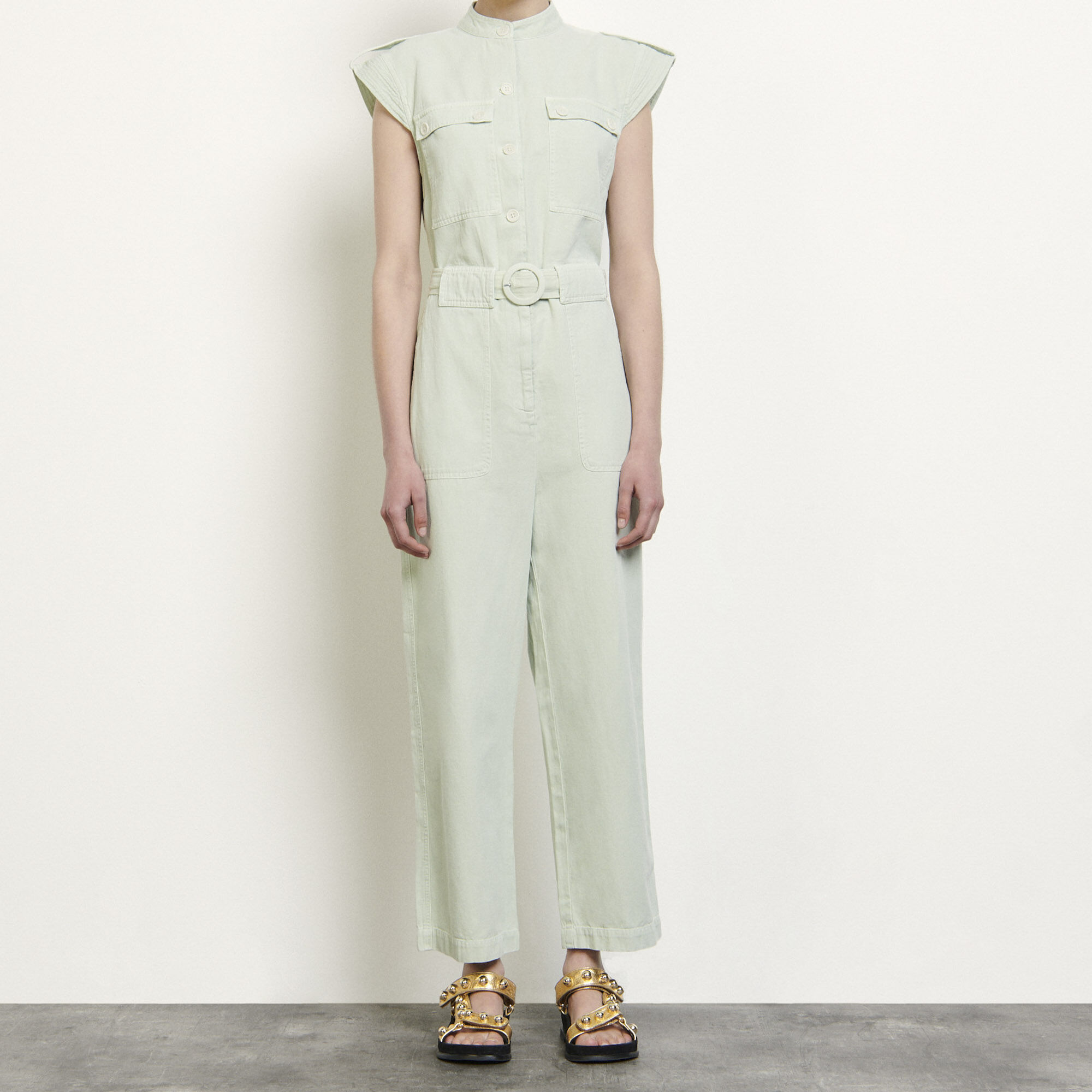 sandro floral jumpsuit