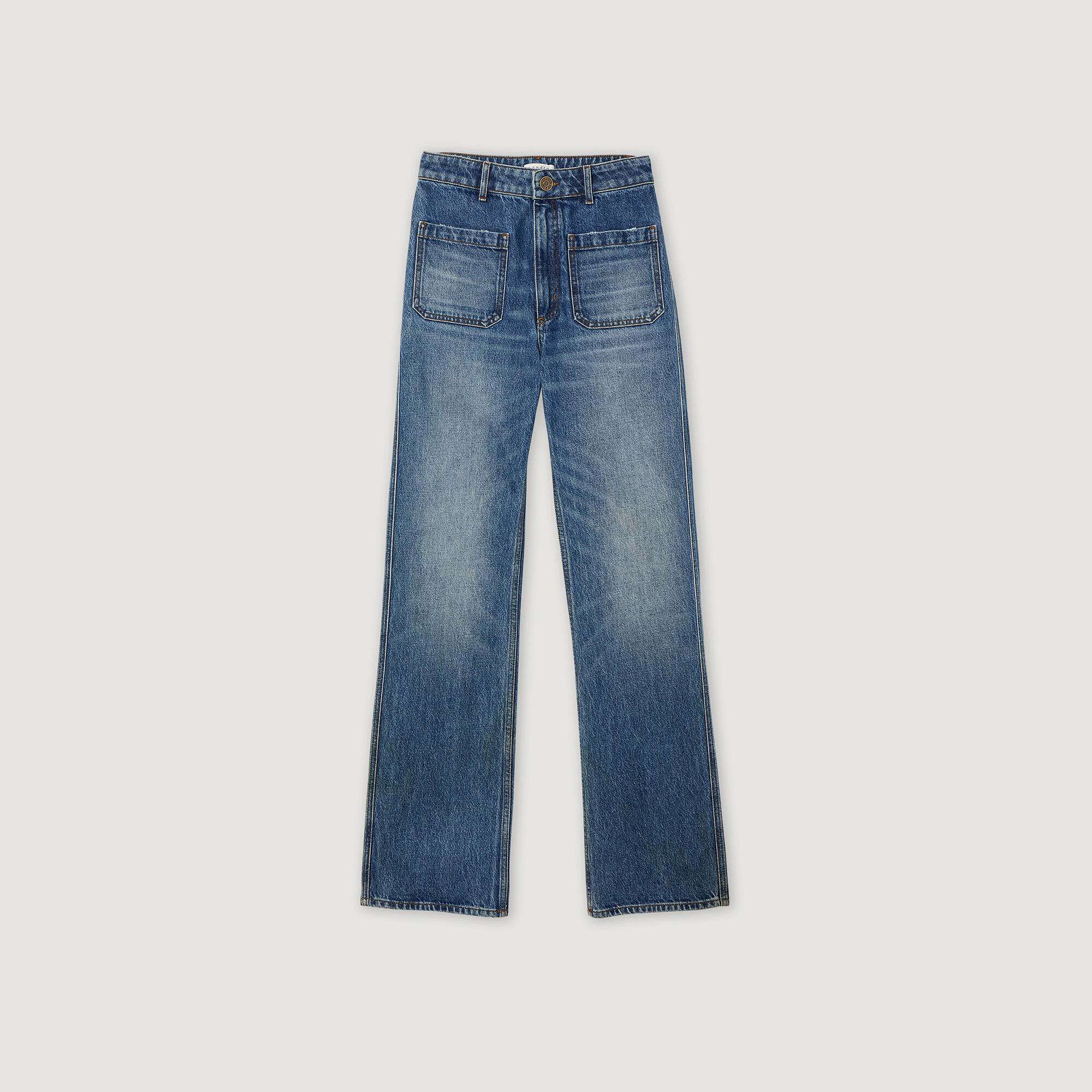 Moore Flared faded jeans - | Sandro Paris