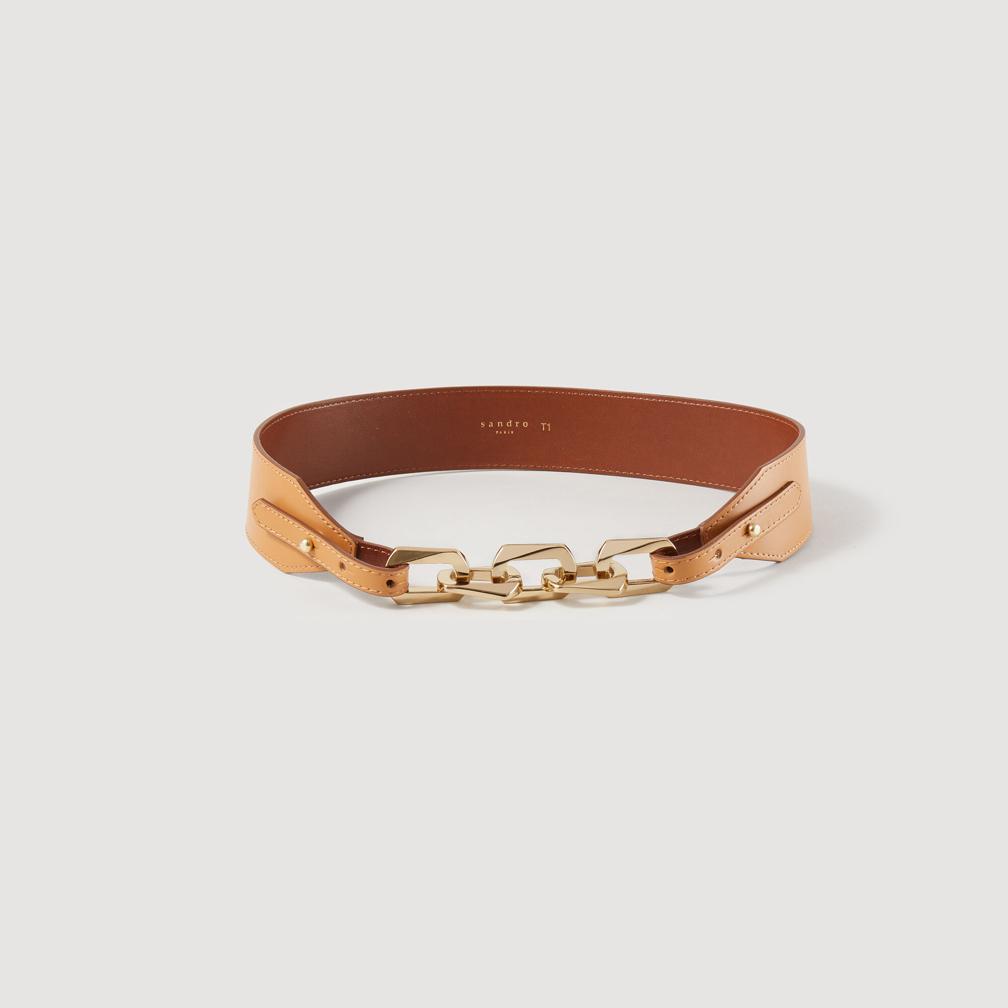Galvanizebelt Leather belt with chain - Belts | Sandro Paris