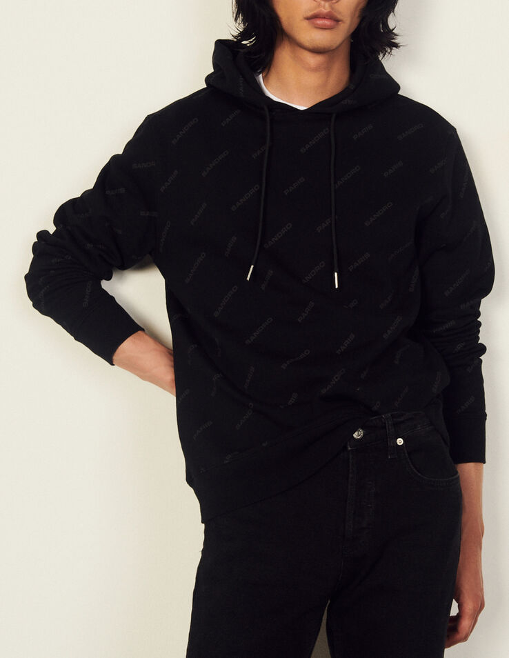 Sandro Cotton hoodie with Sandro print. 1