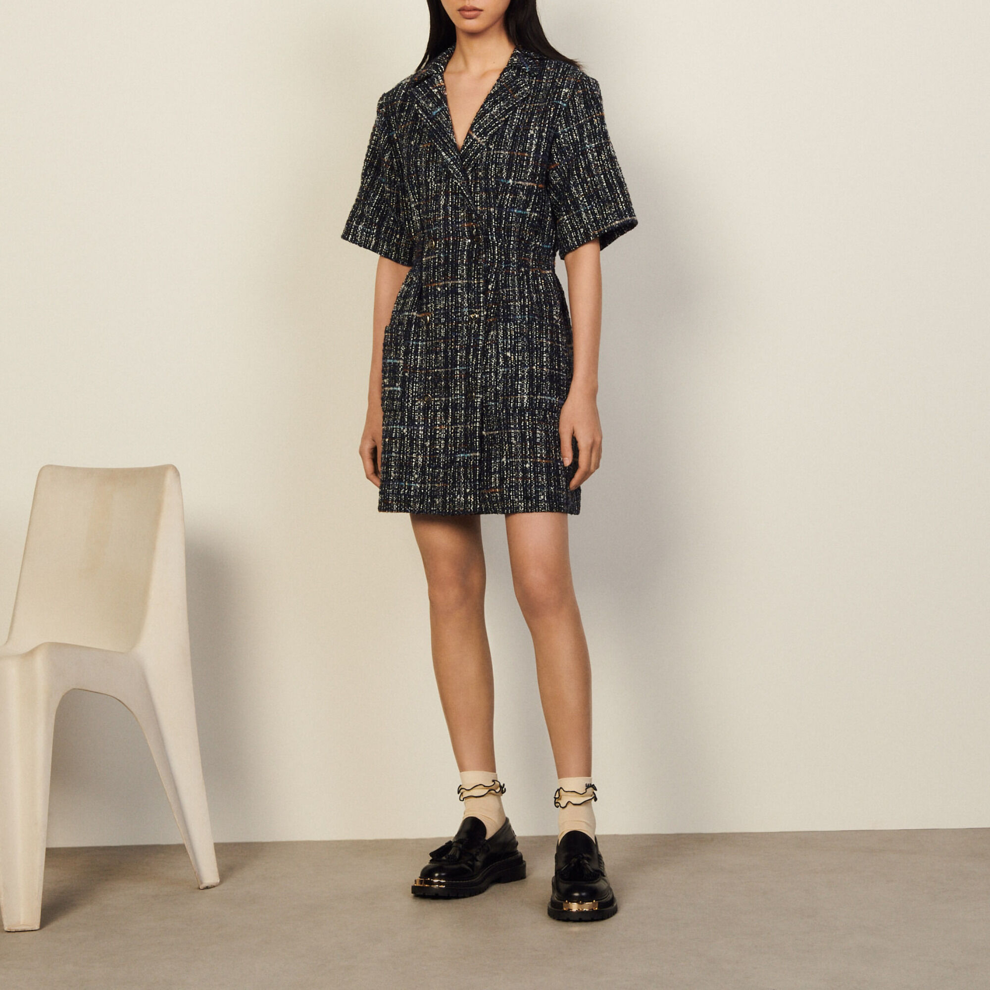 Short printed dress - Dresses | Sandro Paris