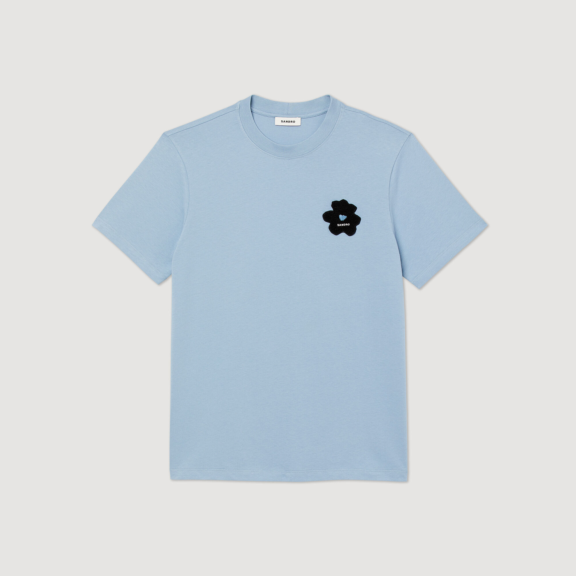 Tee Flower patch T-shirt - | Sandro Paris