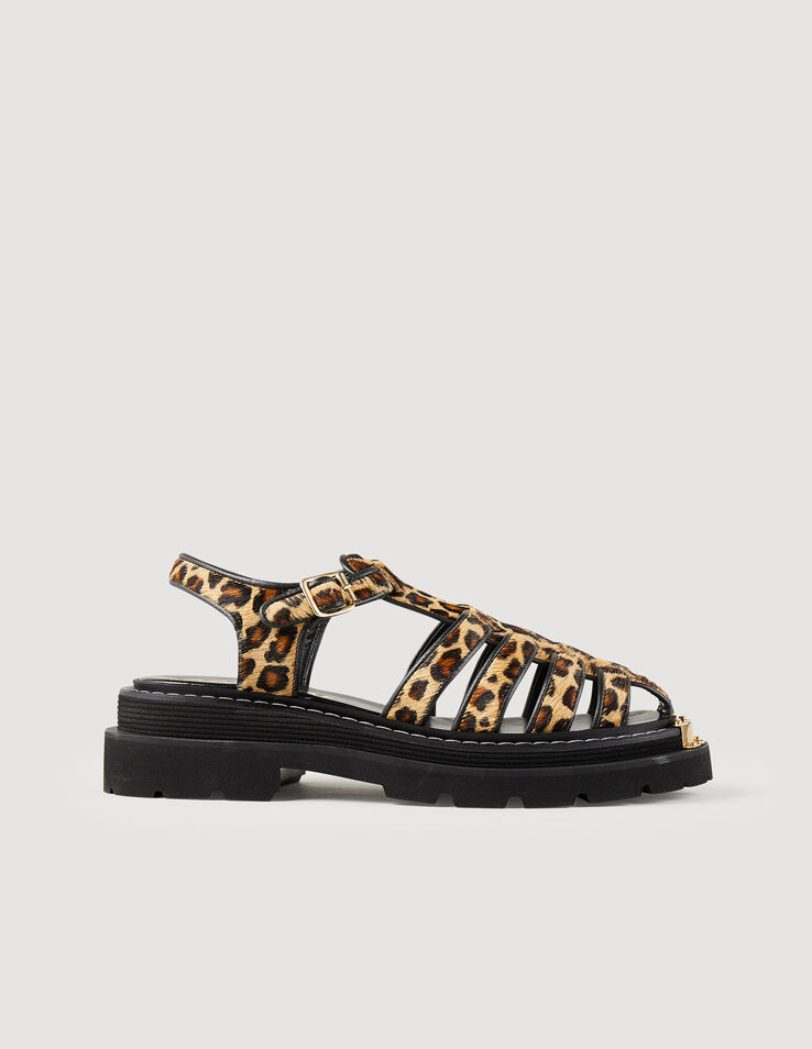Sandro Olyssa leopard-effect leather sandals Login to add to Wish list. 1