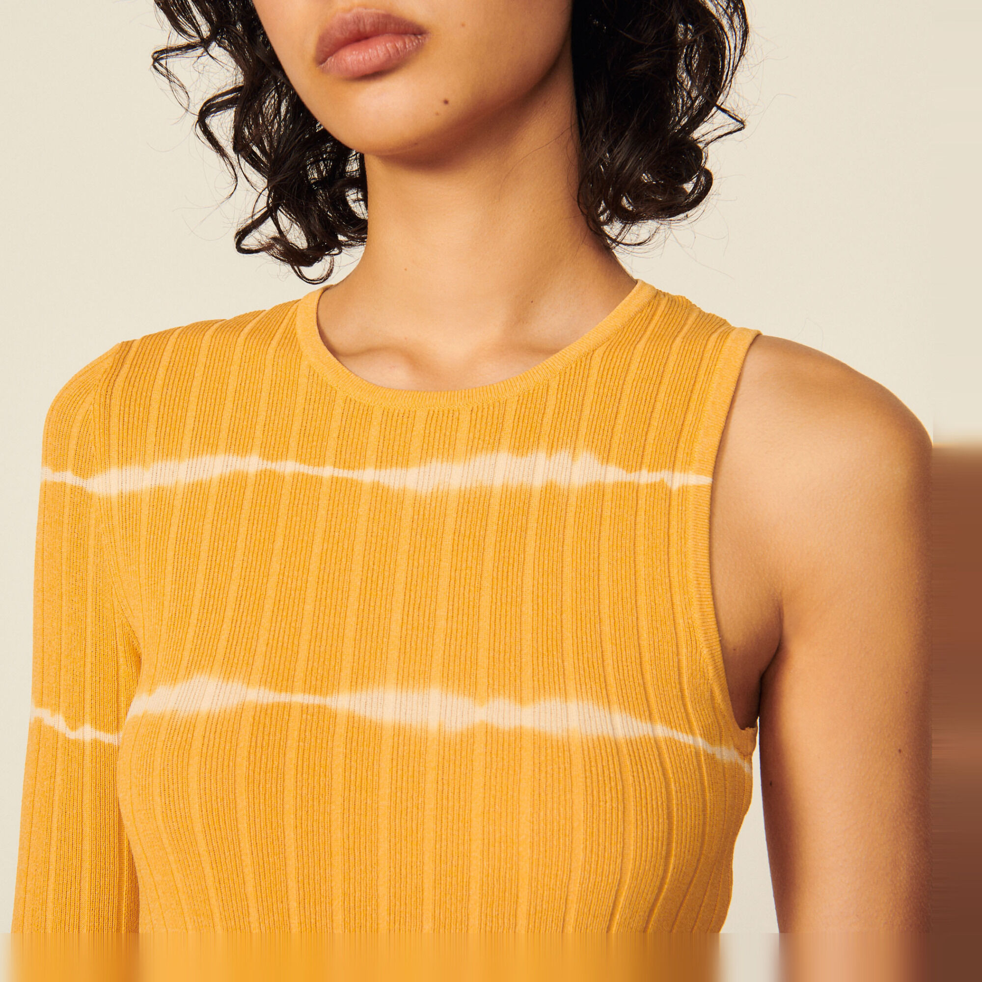 Asymmetrical striped sweater
