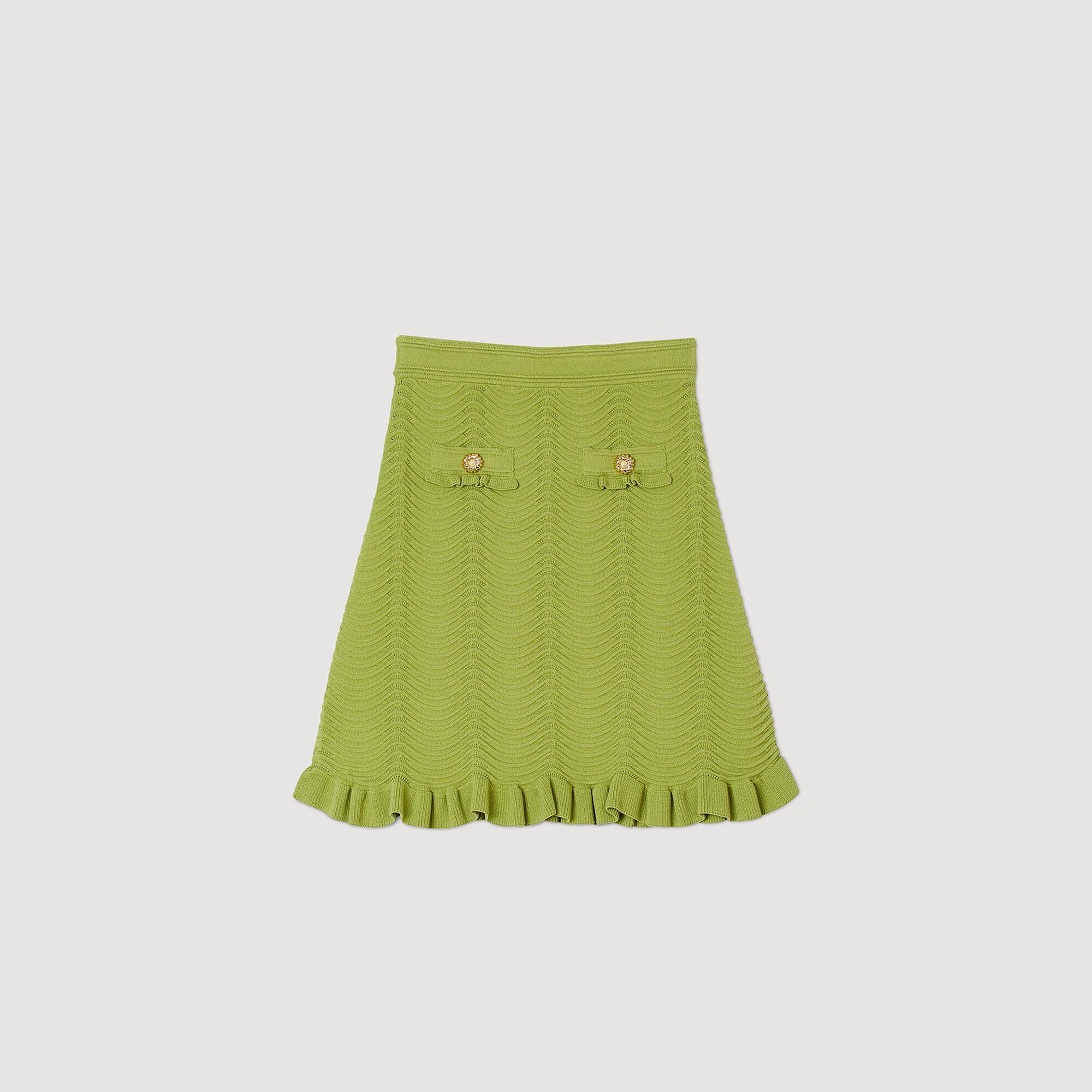 Sandro green 2025 leather skirt