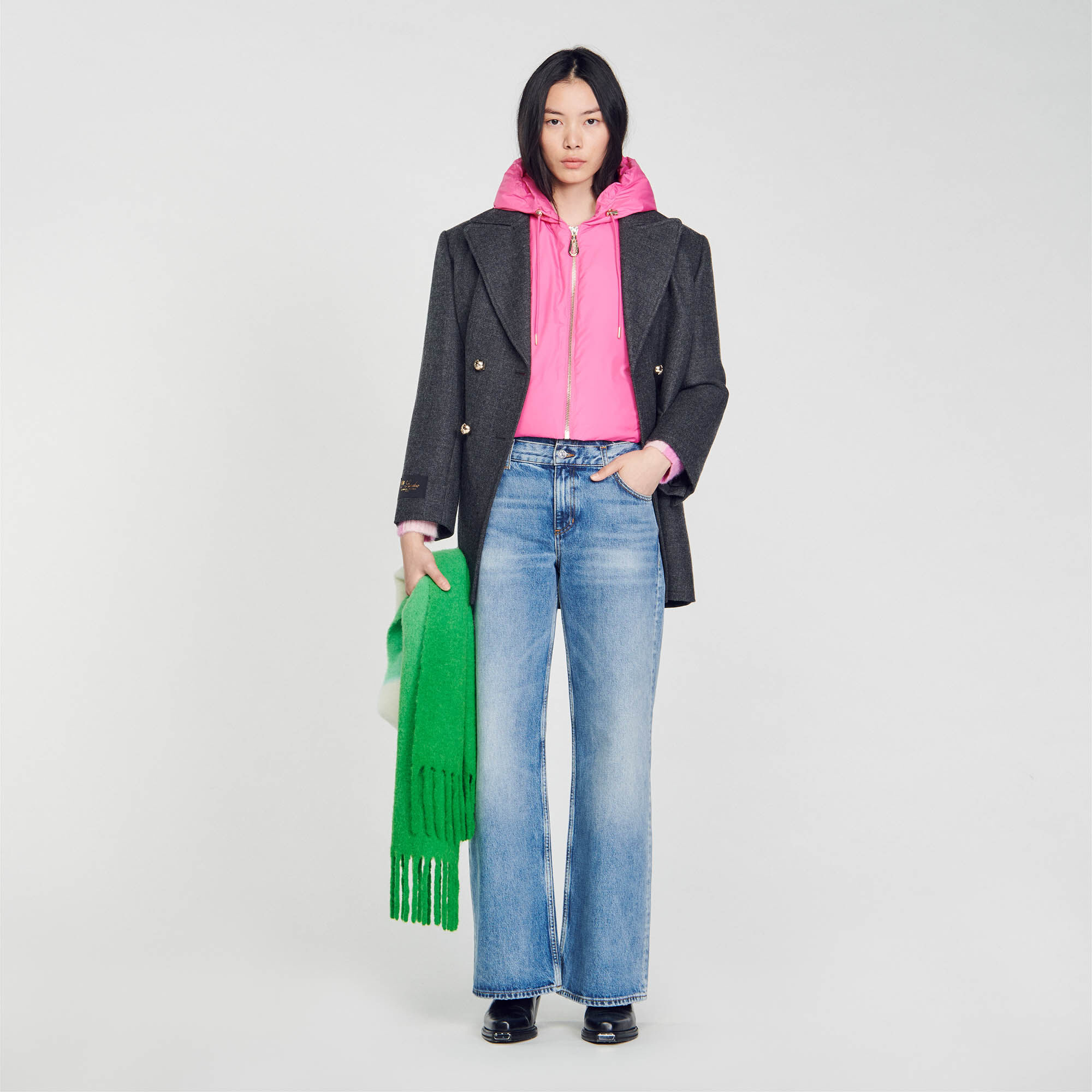Sandro velvet deals puffer jacket