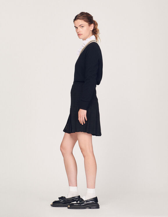 Firenze Pleated tweed skirt - Skirts | Sandro Paris
