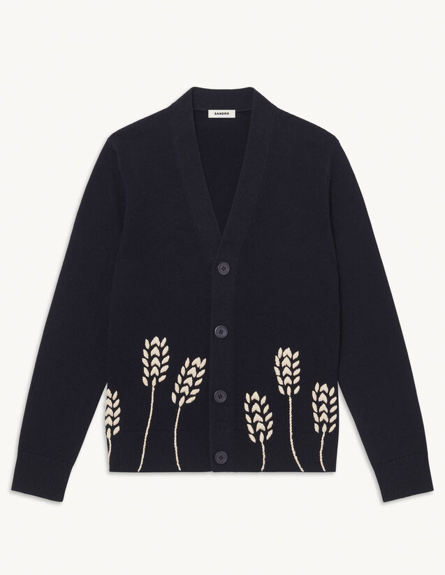 Sandro Wool cardigan with embroidery Select a size and. 1