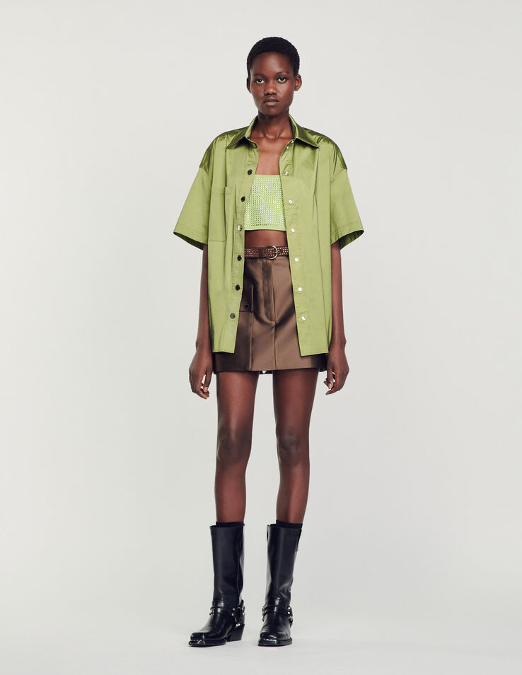 Sandro Oversize satin shirt Select a size and Login to add to Wish list. 1