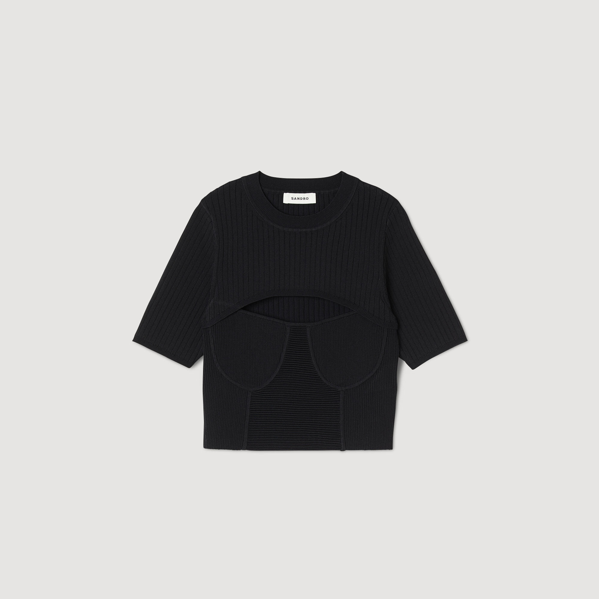 Cropped openwork jumper