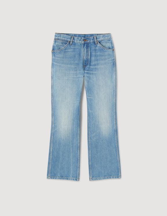 Washed Jean SANDROxWRANGLER faded jeans - Jeans | Sandro Paris