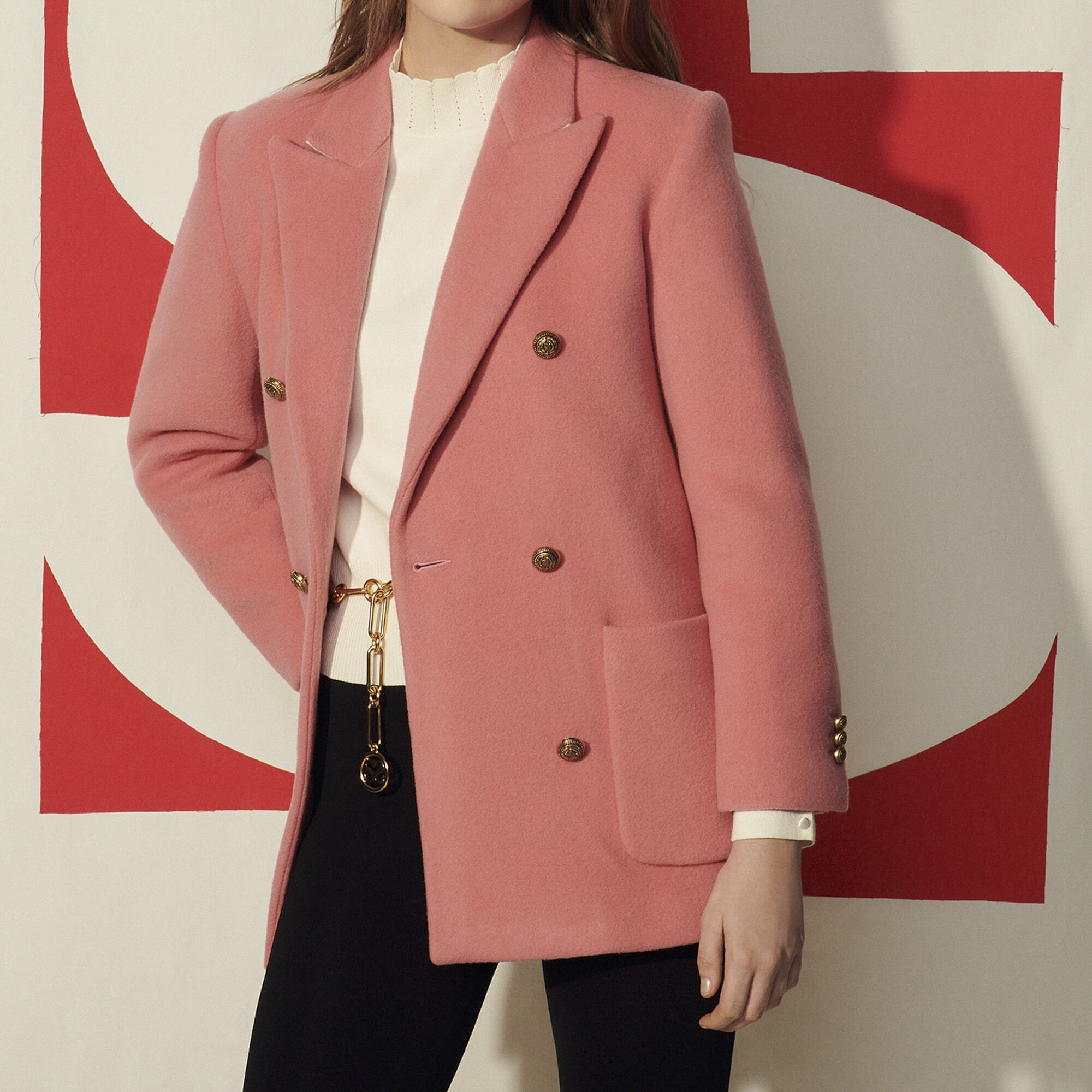 Sandro Double breasted pea coat SFPOU00301