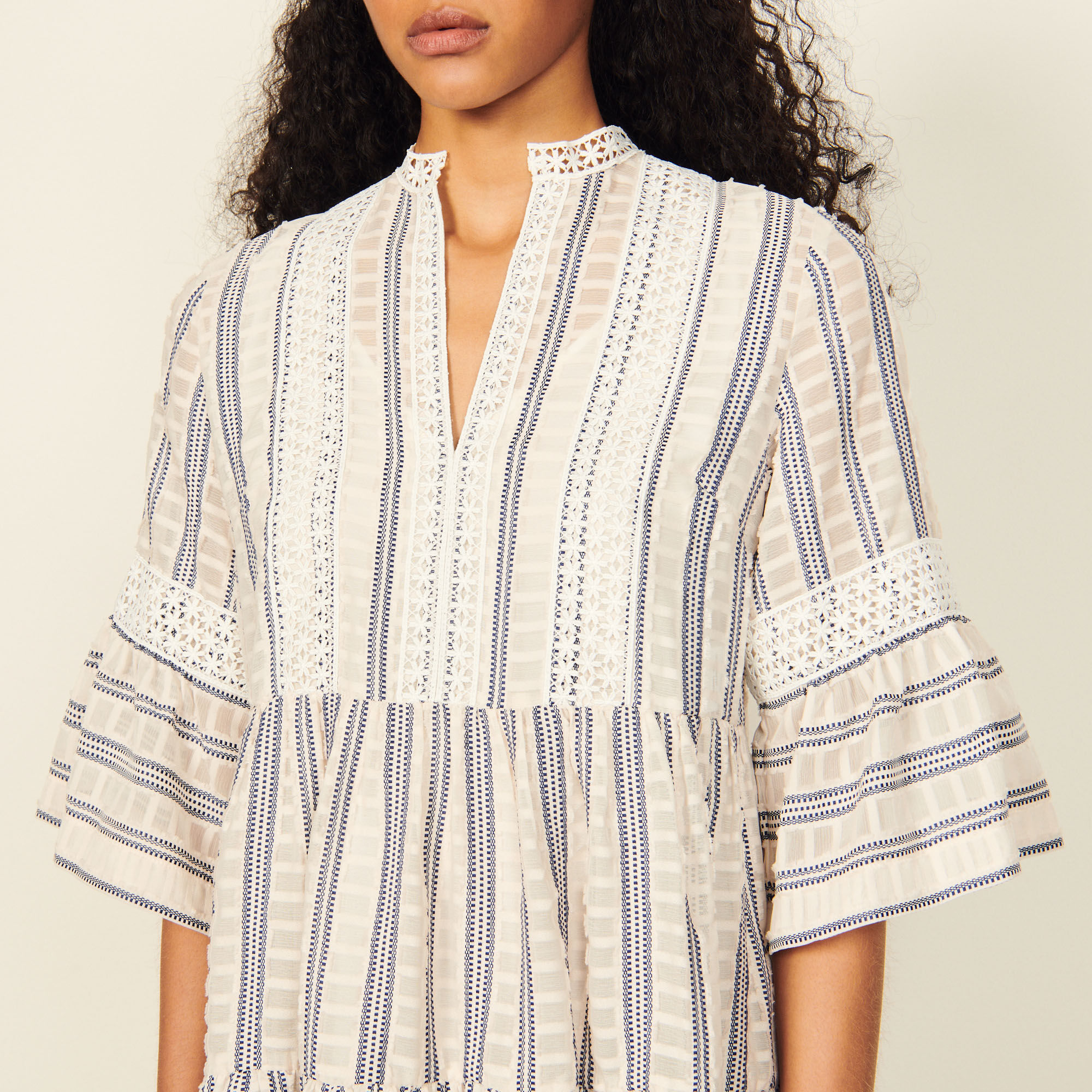 Stephanie Dress with trim See All Sandro Paris