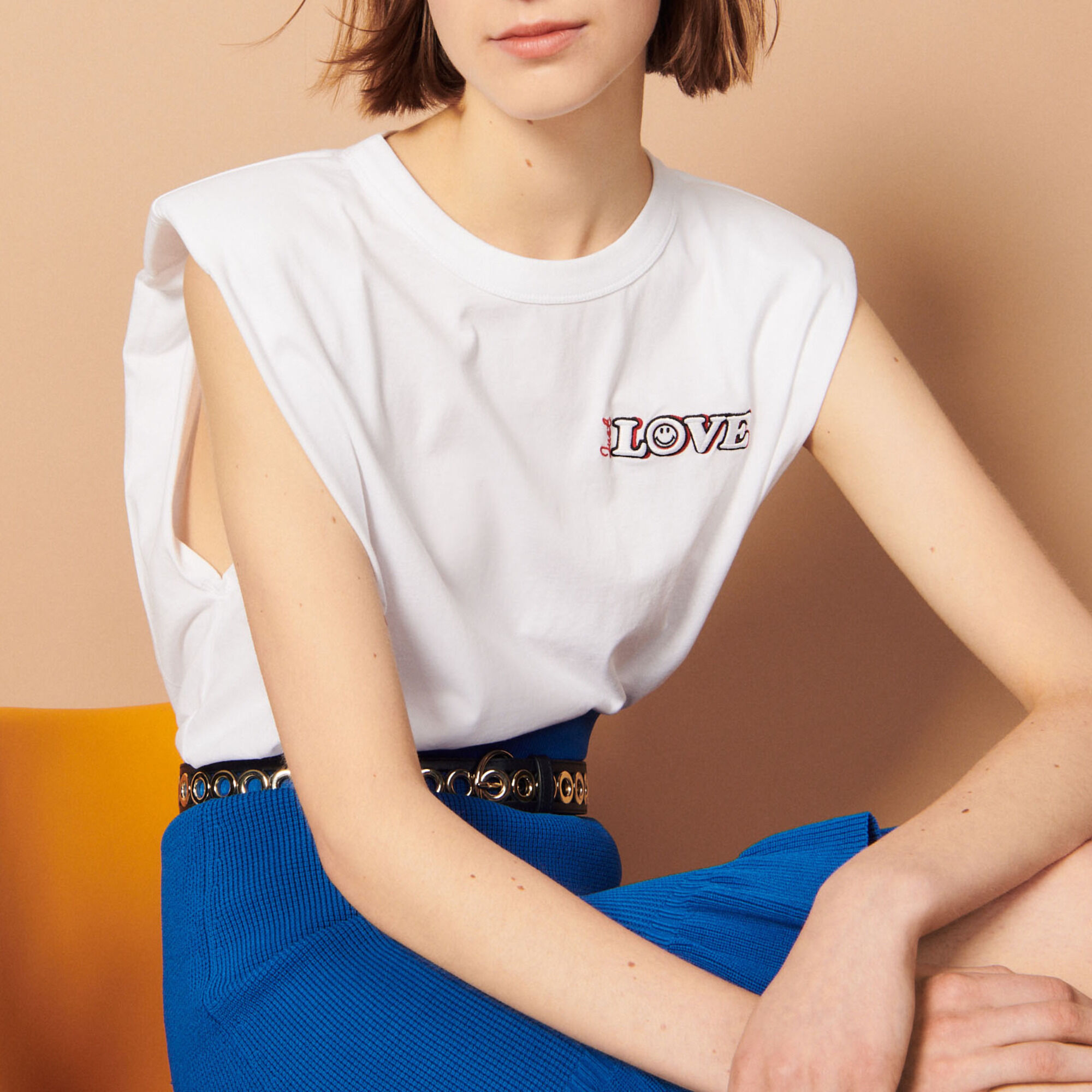Sandro white t shirt clearance