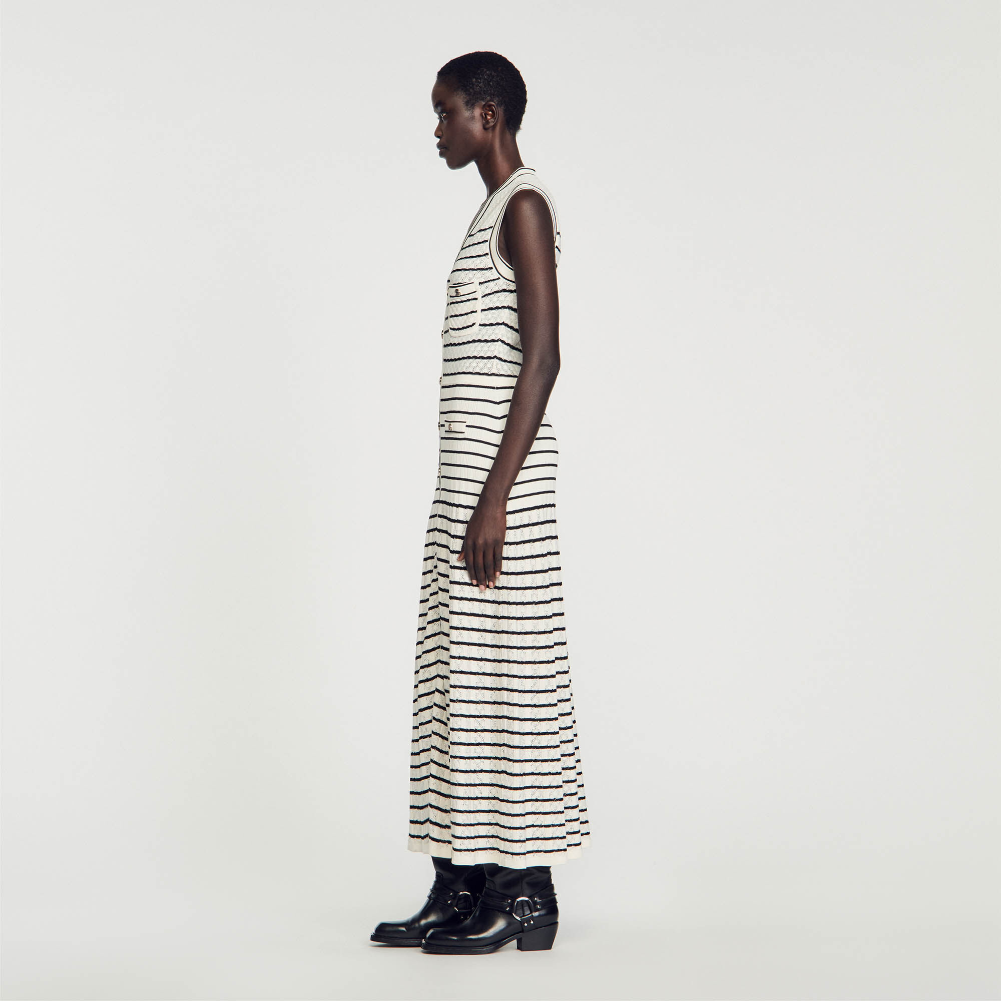 Sandro black and white dress hot sale