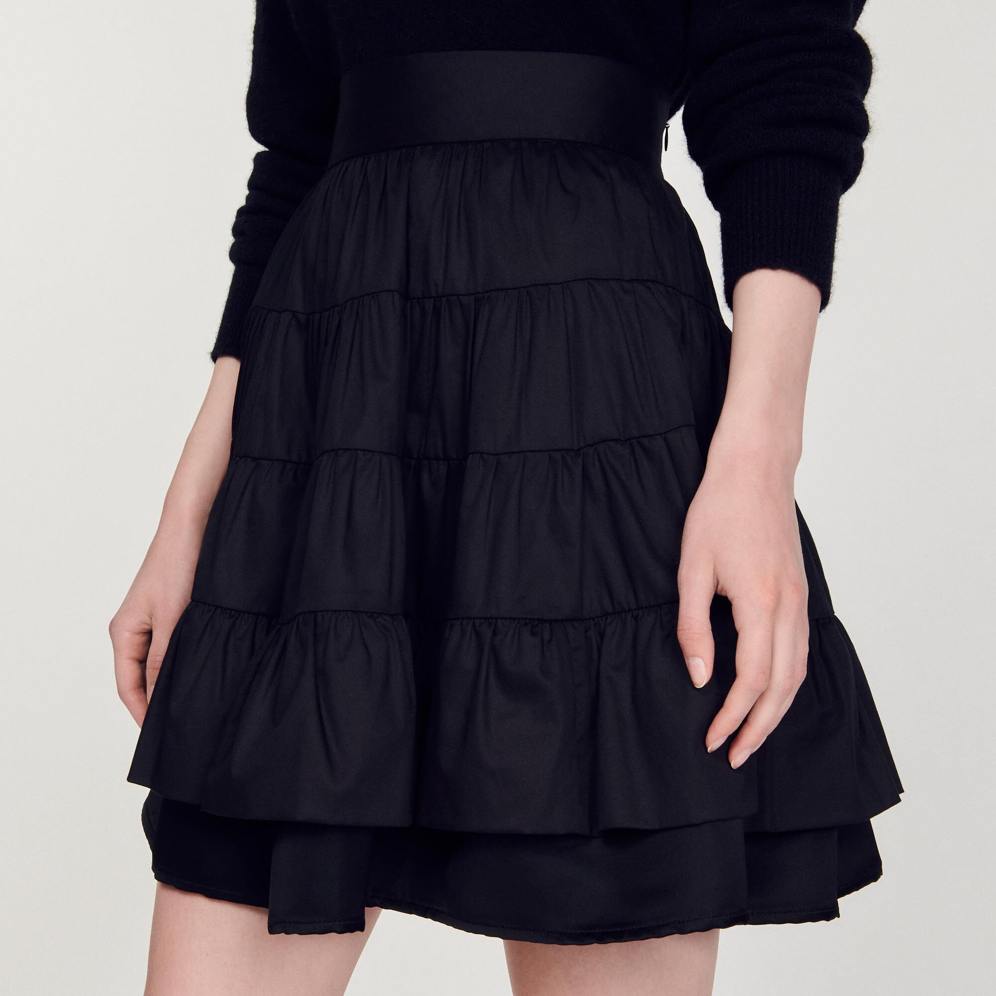 Fanfan Short dual-material skirt - Skirts | Sandro Paris