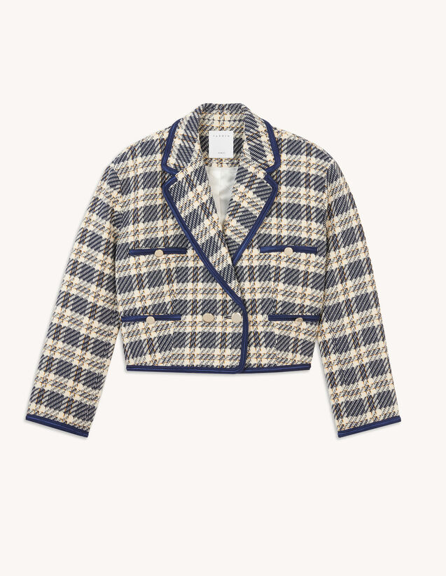 Sandro Cropped jacket in checked tweed. 2 Sandro Cropped jacket in checked tweed. 2