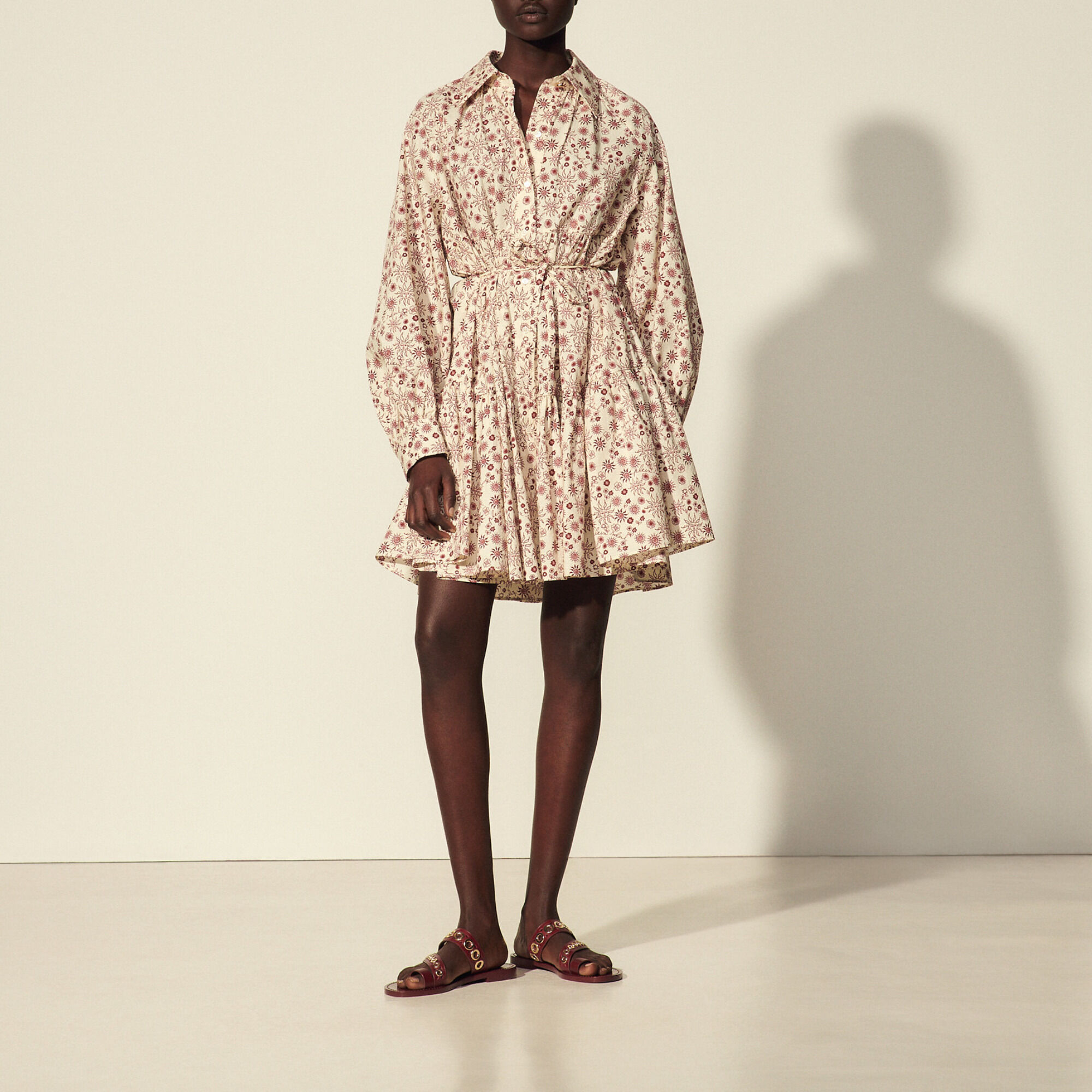 Sandro printed shirt dress clearance