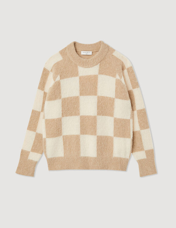 Sandro Checkered knit sweater