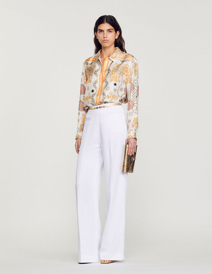 Sandro Scarf print silk shirt. 1 Sandro Scarf print silk shirt. 1
