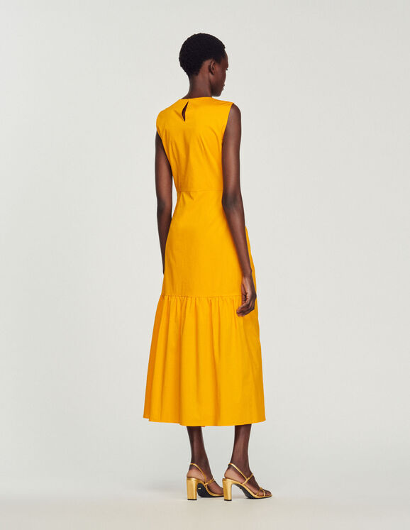 Long, gathered dress - Dresses | Sandro Paris