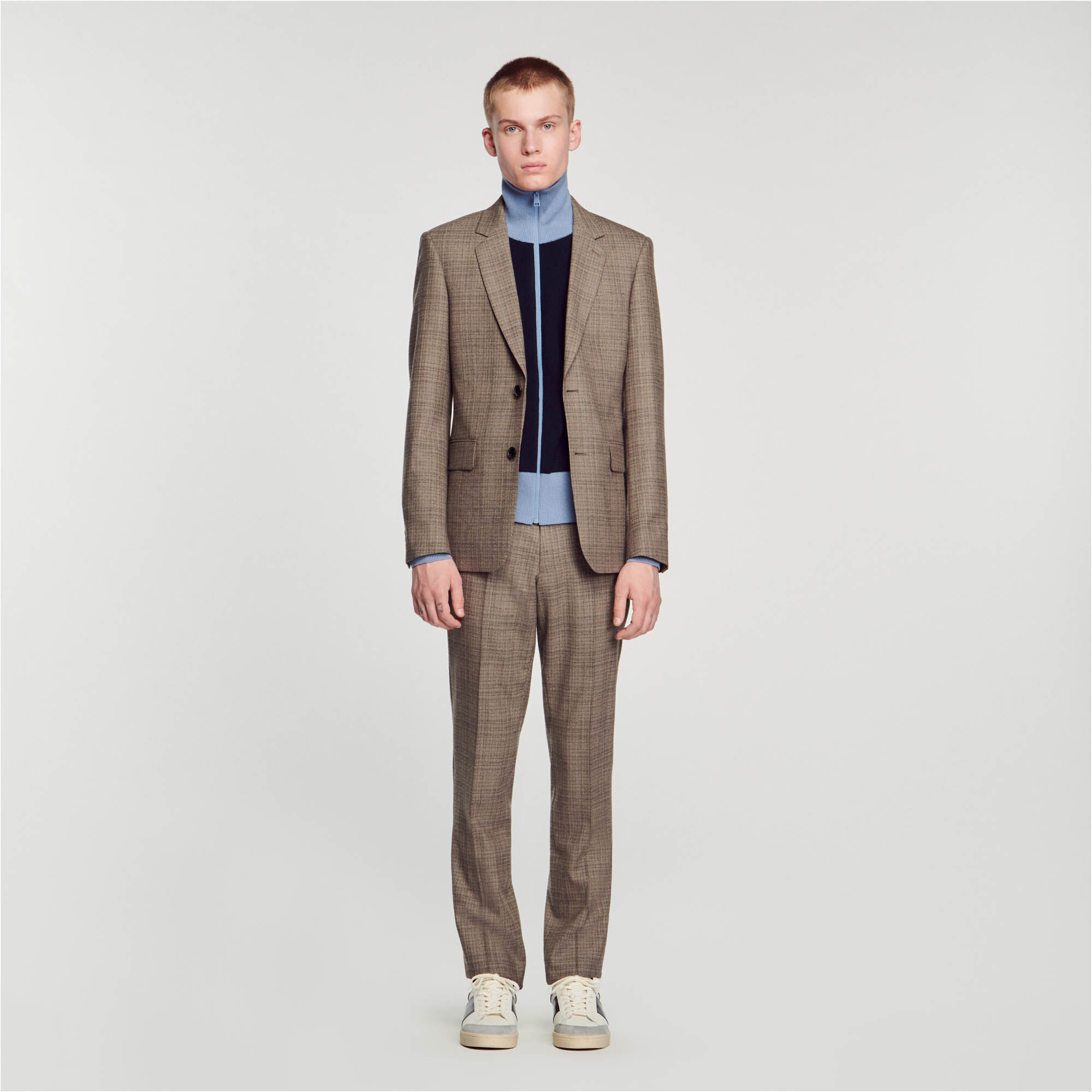 Sandro checked sales wool coat