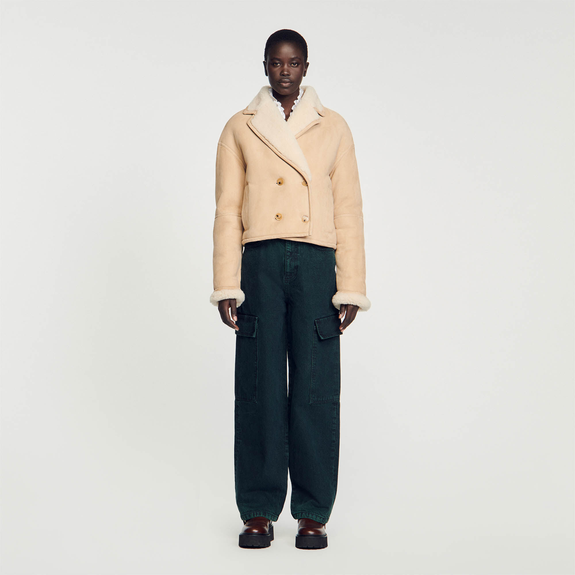 Sandro shearling top jacket mens