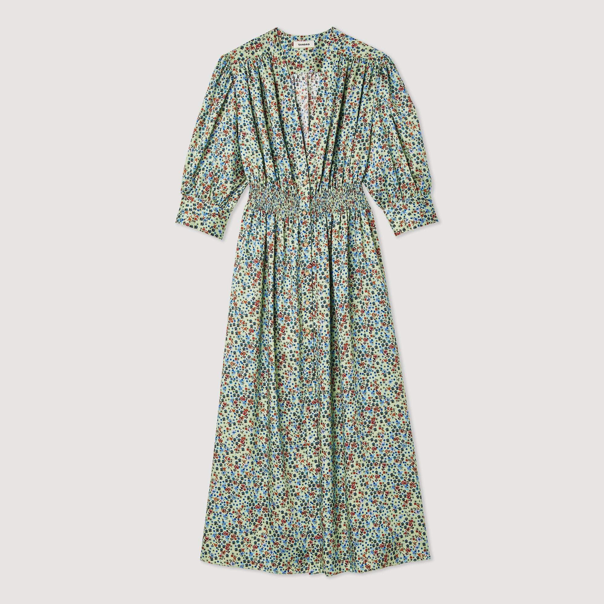 Sandro long dress with scarf prints online