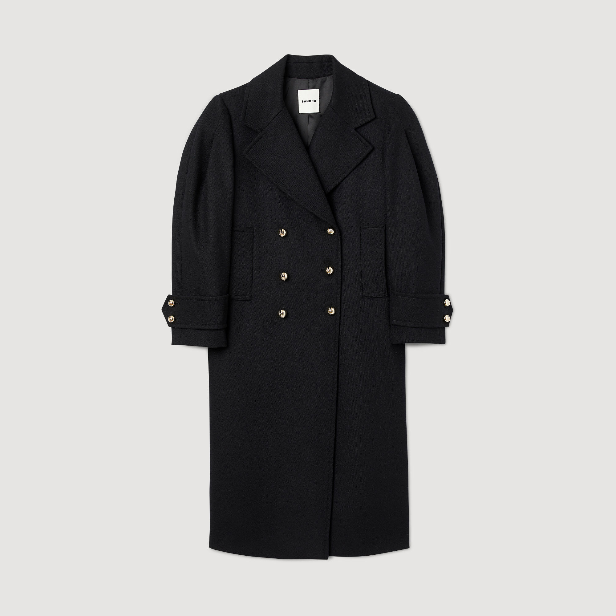 Sandro double breasted wool coat online