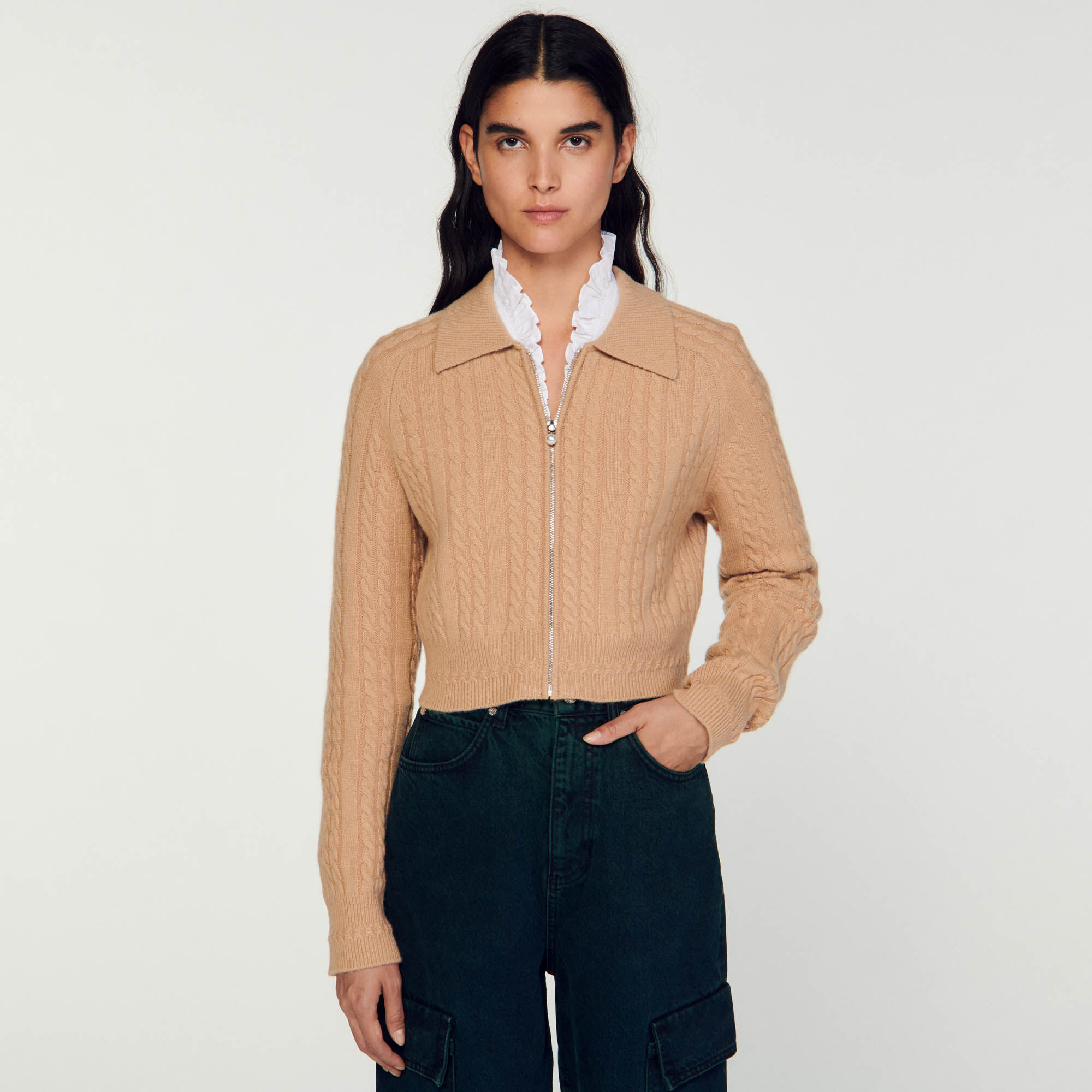 Sandro long cardigan with long sleeves store