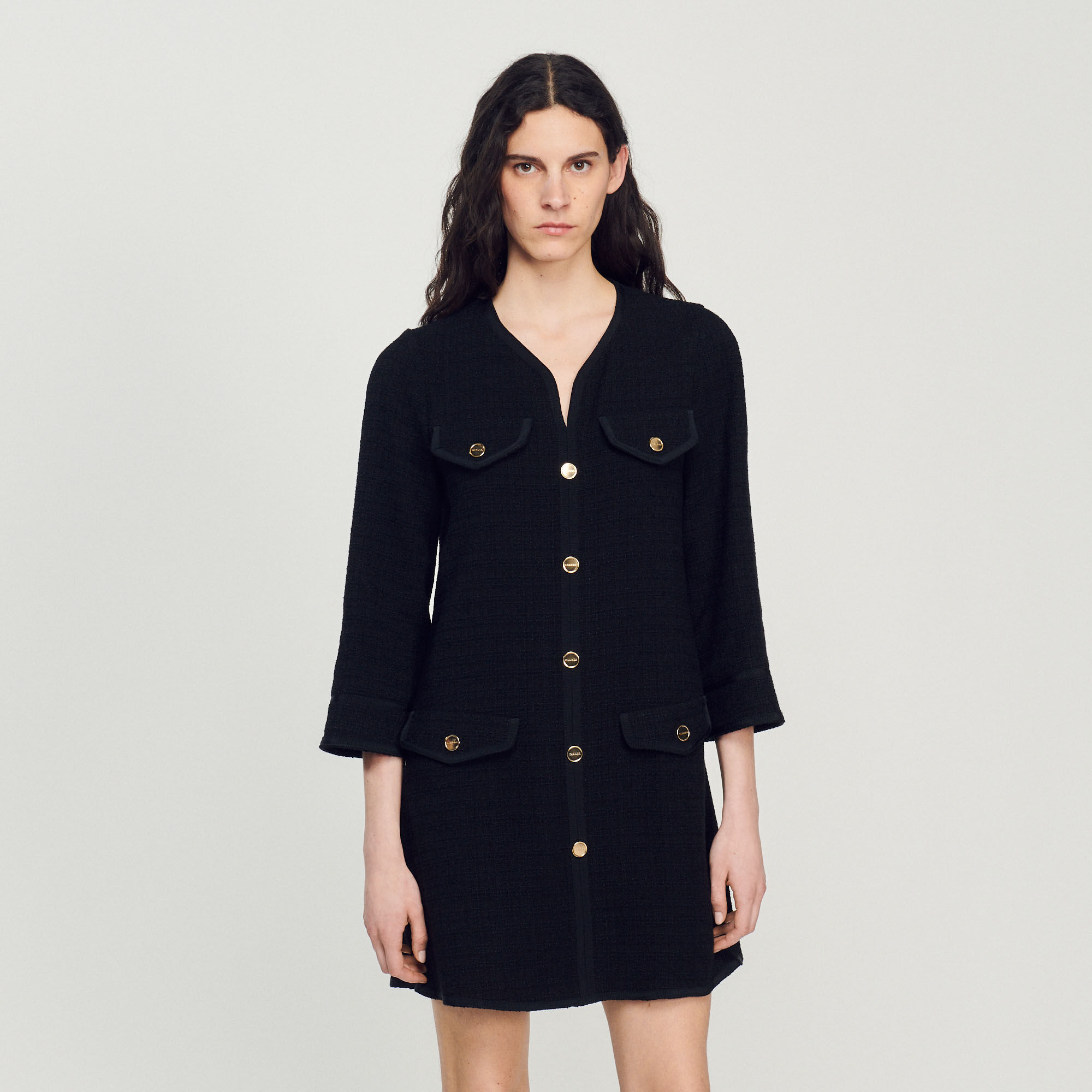 sandro long sleeve dress