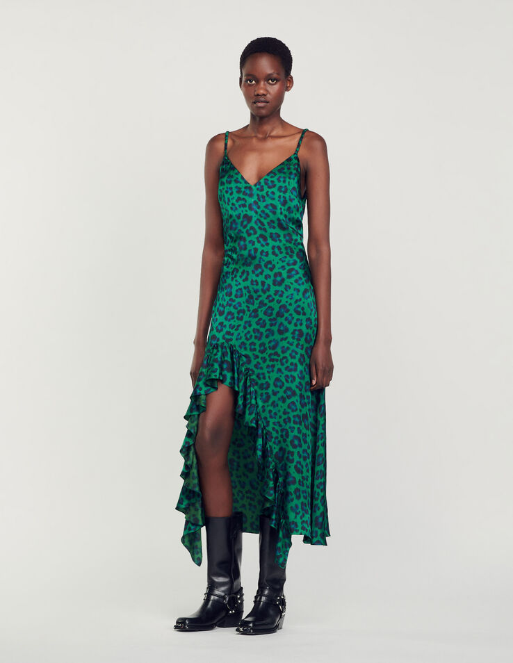Sandro Leopard print slit dress. 1