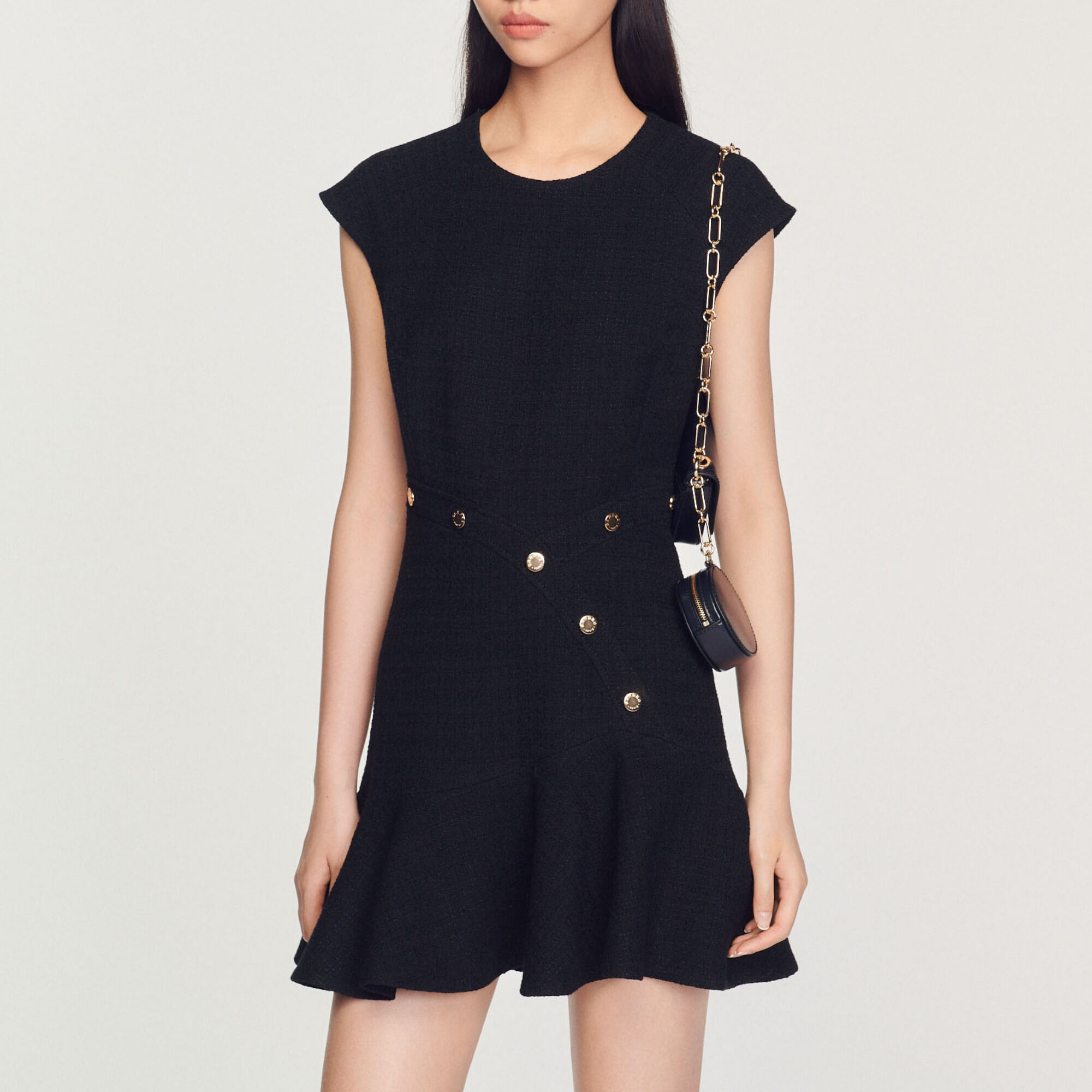 Sandro Asymmetric tweed dress - SFPRO02682