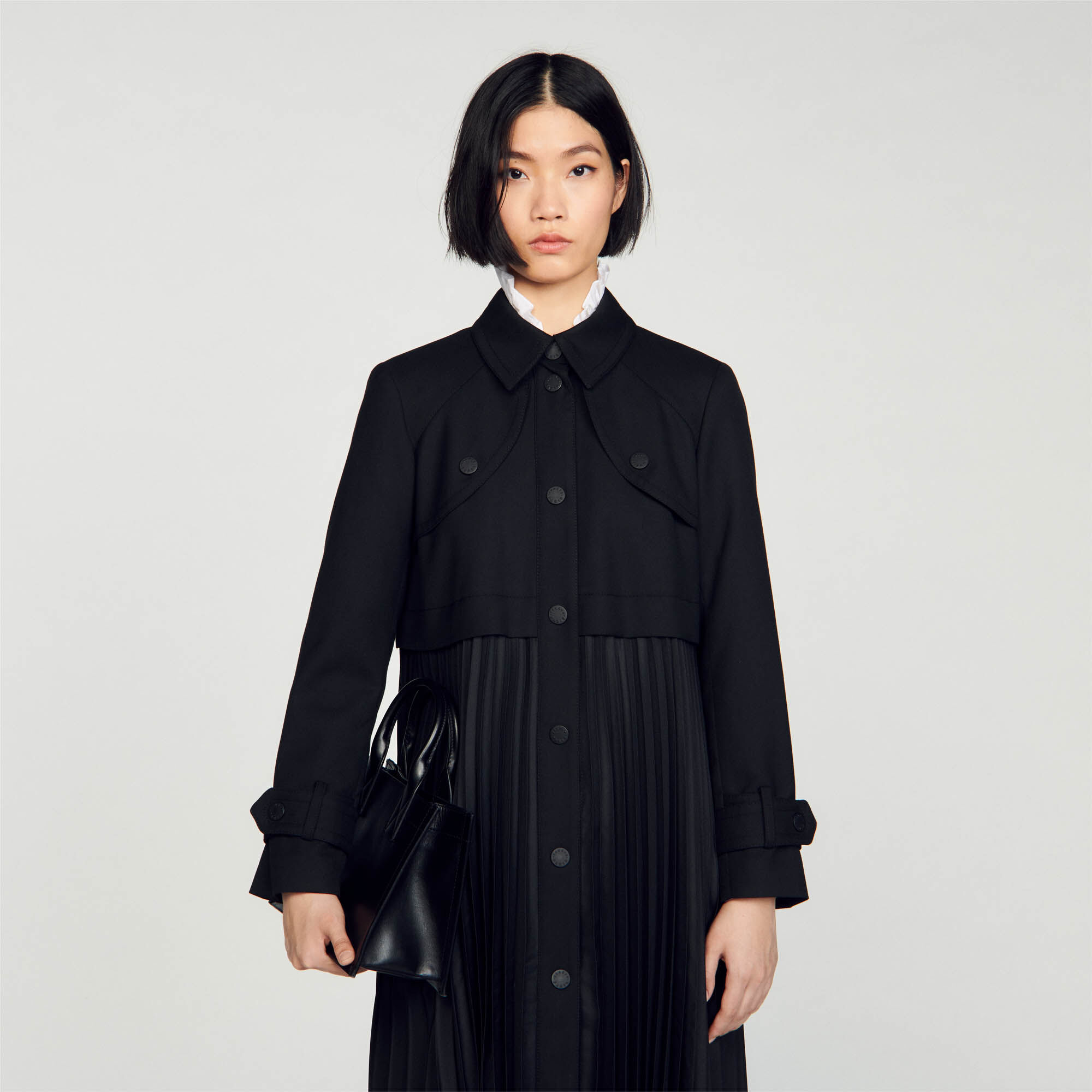 Samy Pleated trench coat Coats Sandro Paris