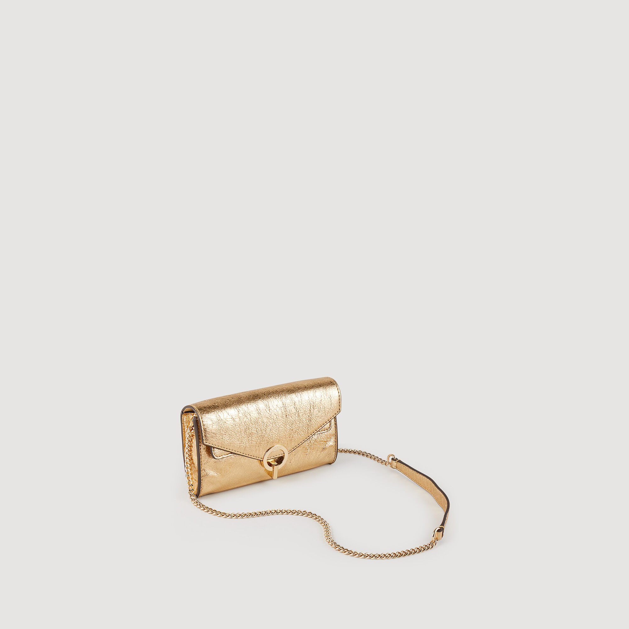 Gold top crossbody clutch