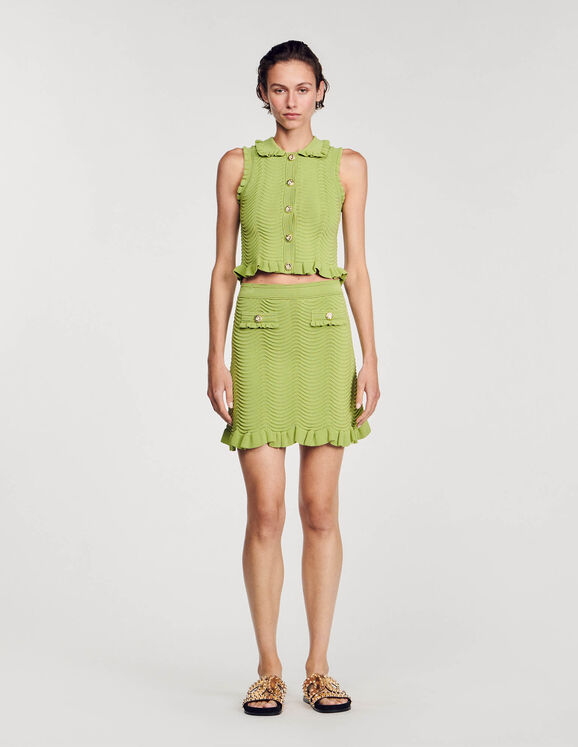 Short knitted skirt Olive Green US_Womens