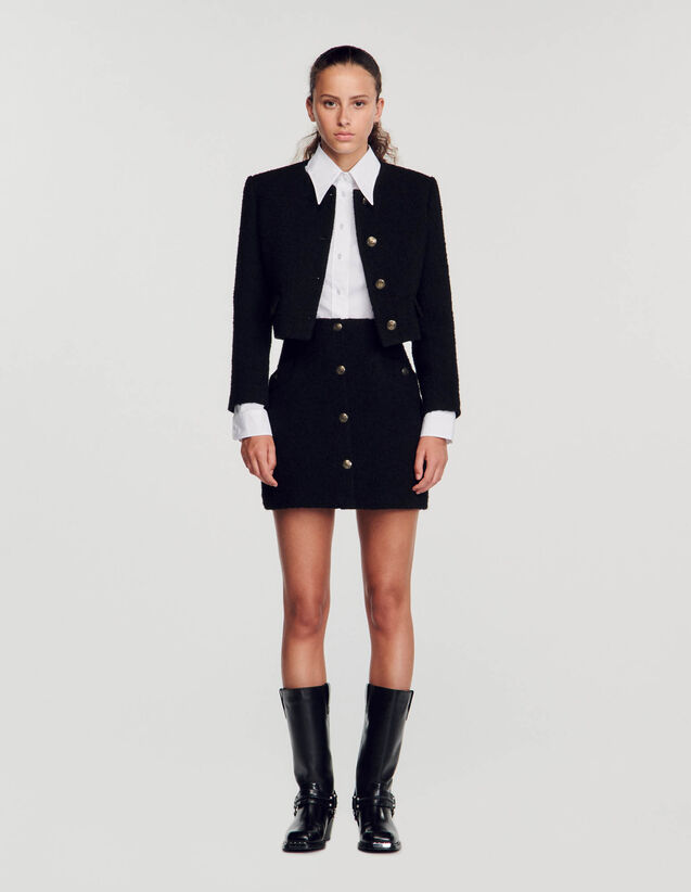 Short skirt with buttons Black US_Womens