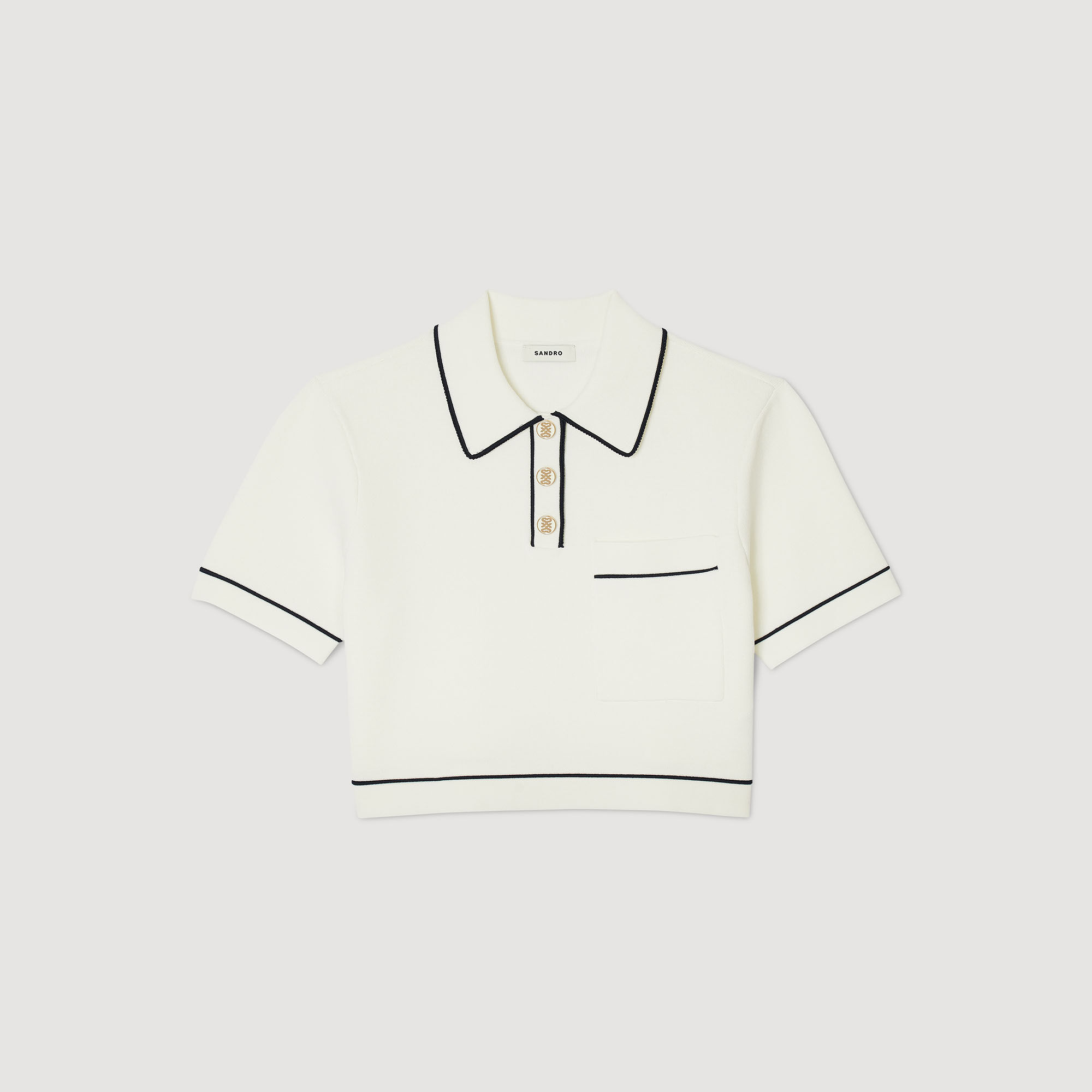 Cropped polo neck jumper clearance