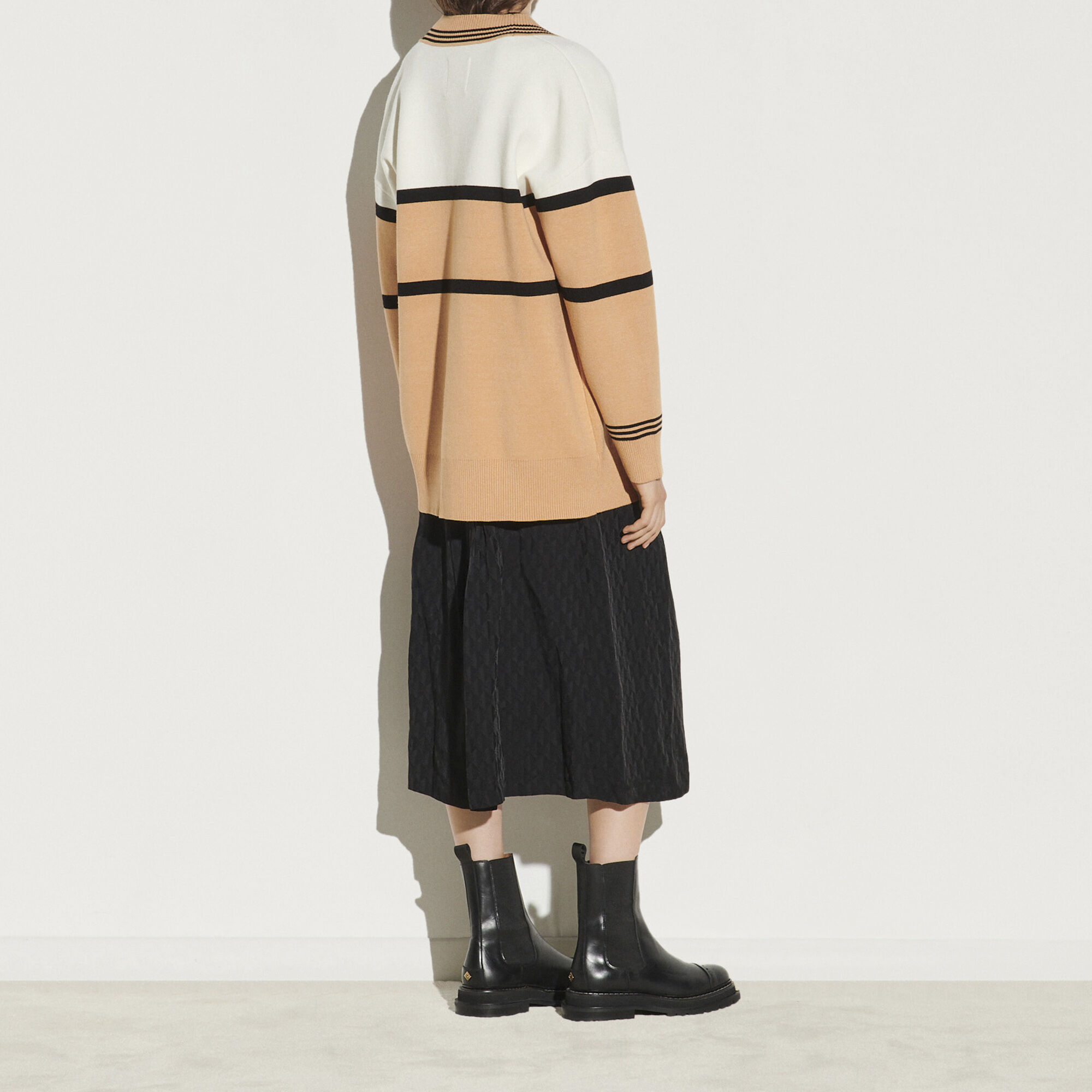 sandro oversized checked cardigan