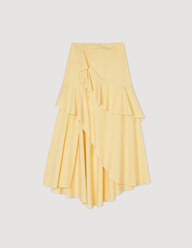 Long asymmetrical skirt Yellow / Ecru US_Womens