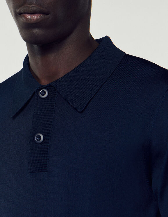 Pablo Short-sleeve knitted polo shirt - T-shirts & Polos | Sandro Paris | Poloshirts